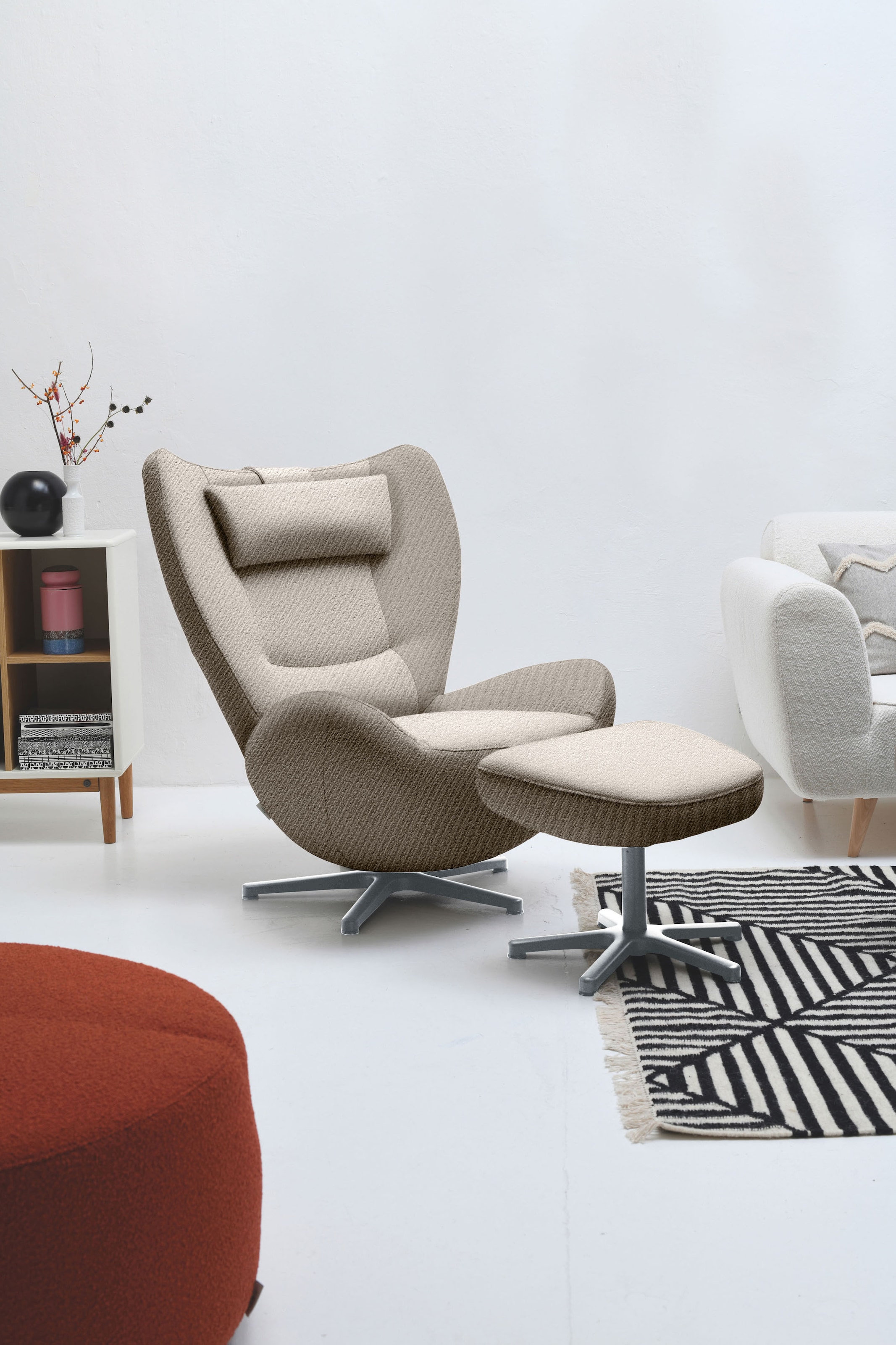 TOM TAILOR HOME Loungesessel »TOM PURE«, mit Metall-Drehfuß in Chrom