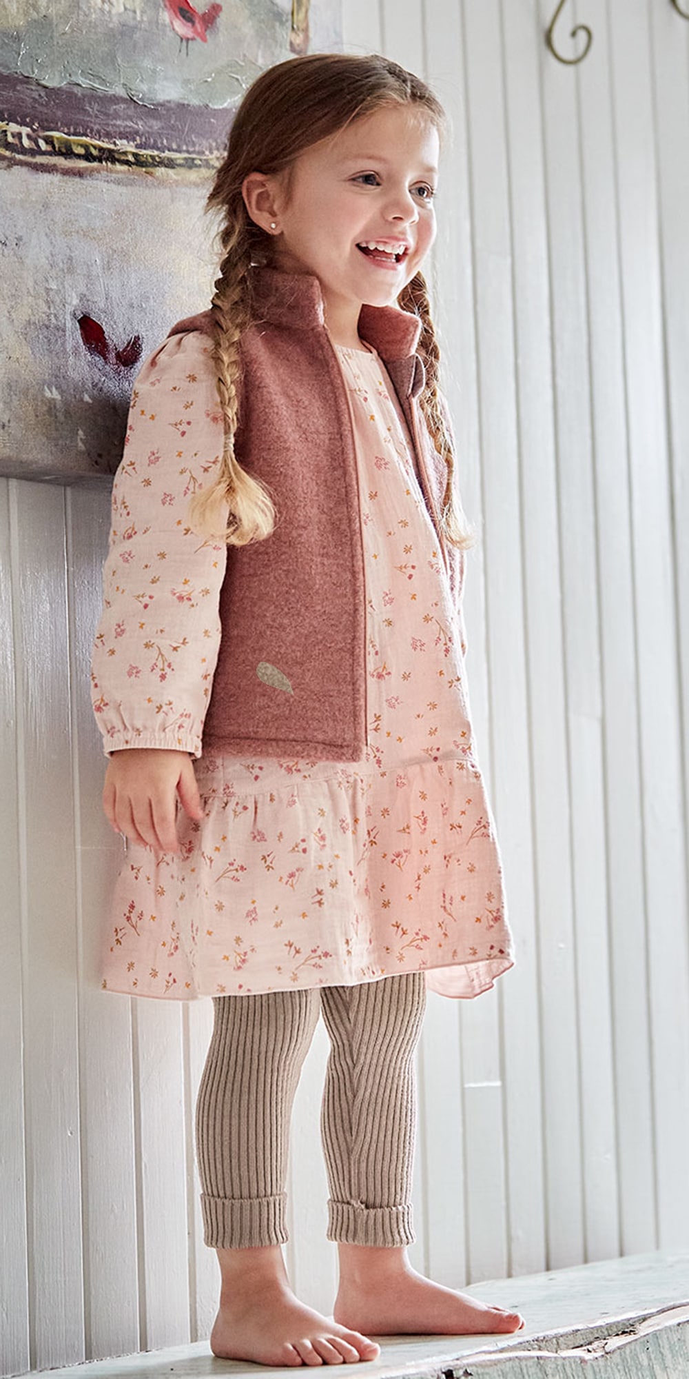 MAXIMO Leggings  Baumwolle, Rippstrick, breiter Umschlag am Bein, Gummizug