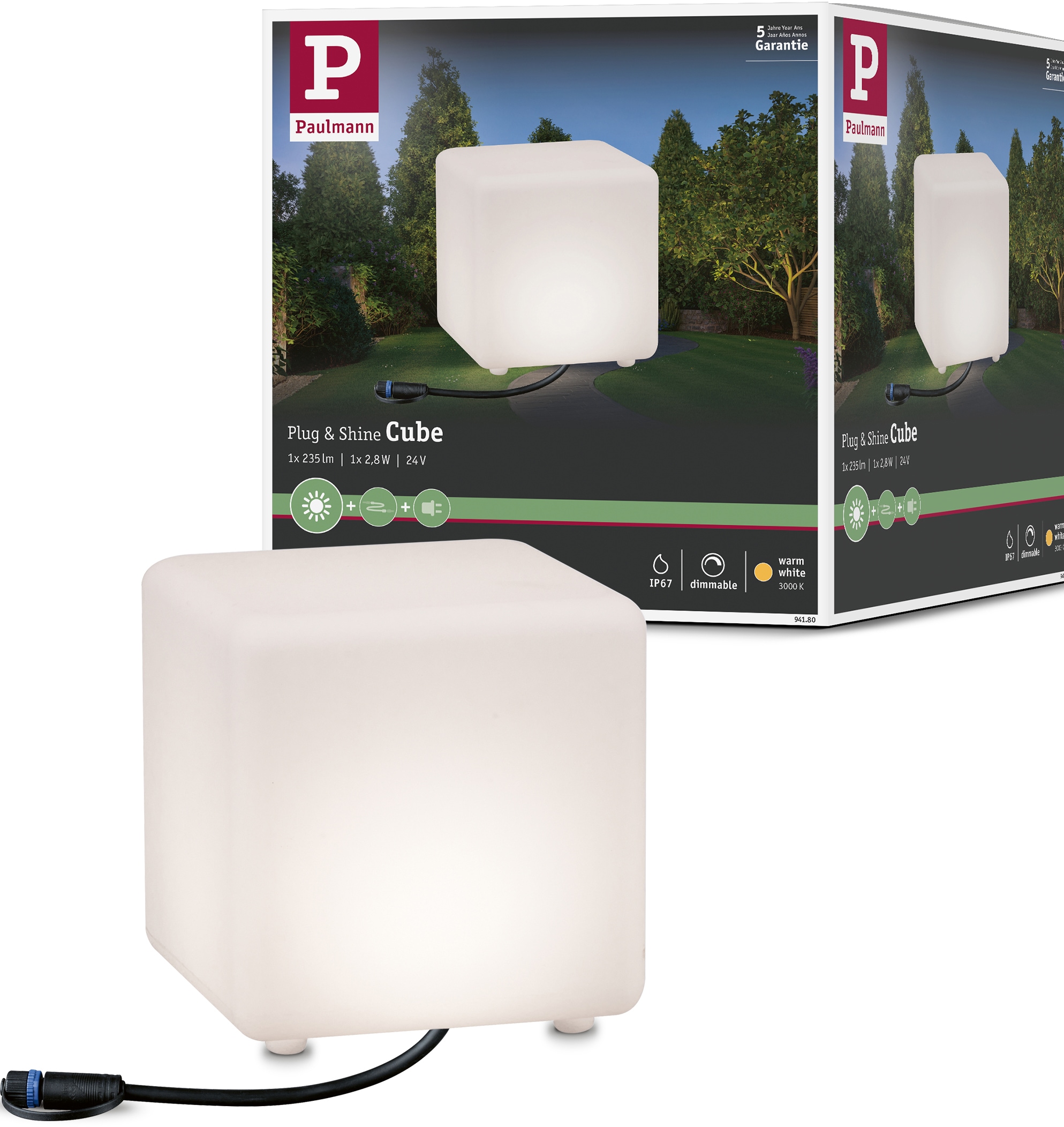Paulmann LED Würfel »Outdoor Plug & Shine Lichtobjekt Cube«, 1 flammig-flammig, IP67... kaufen