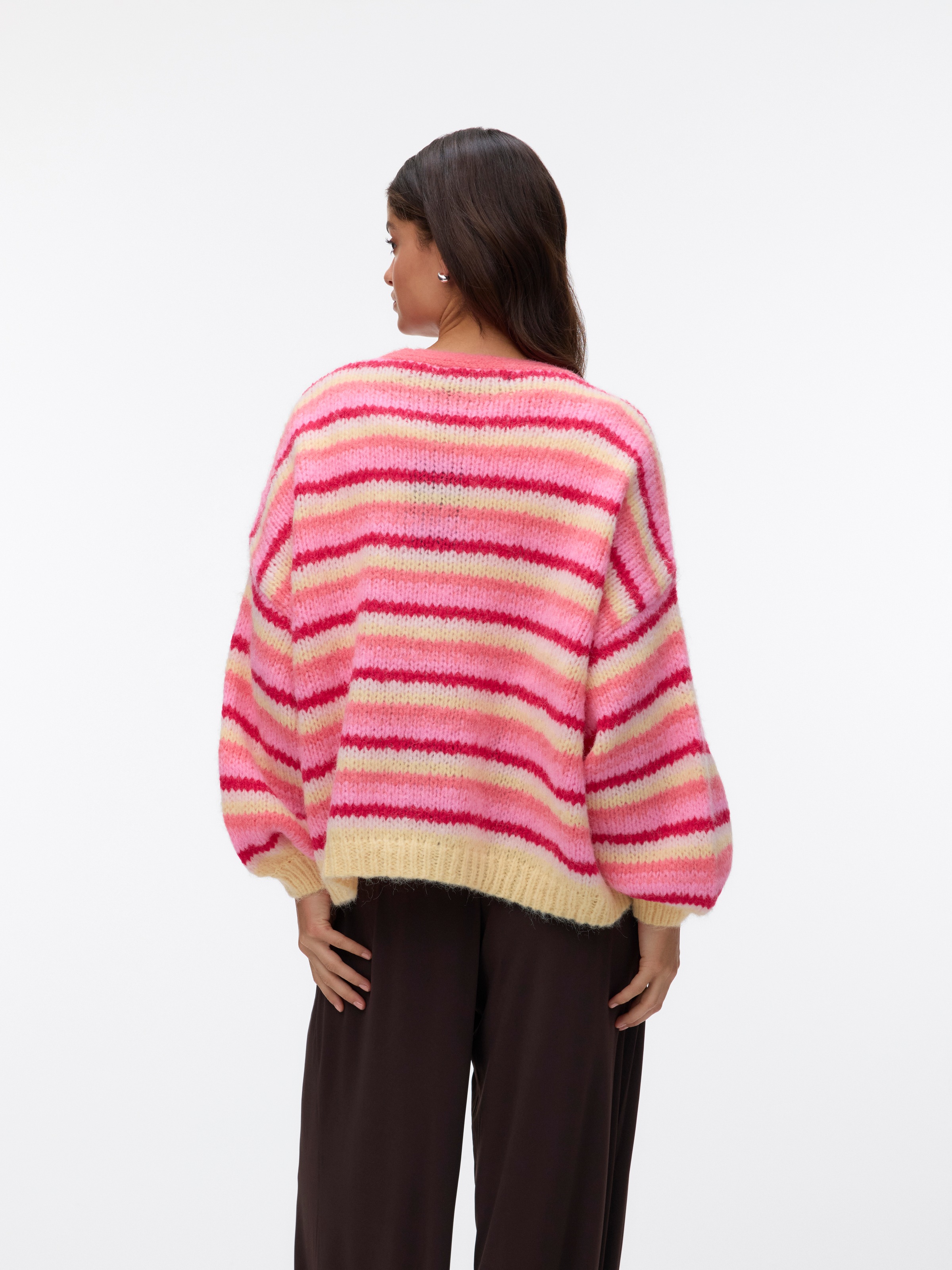 Vero Moda Strickjacke "VMMAYBE STRIPE LS OPEN CARDIGAN NOOS" Kunstfaser, lo günstig online kaufen