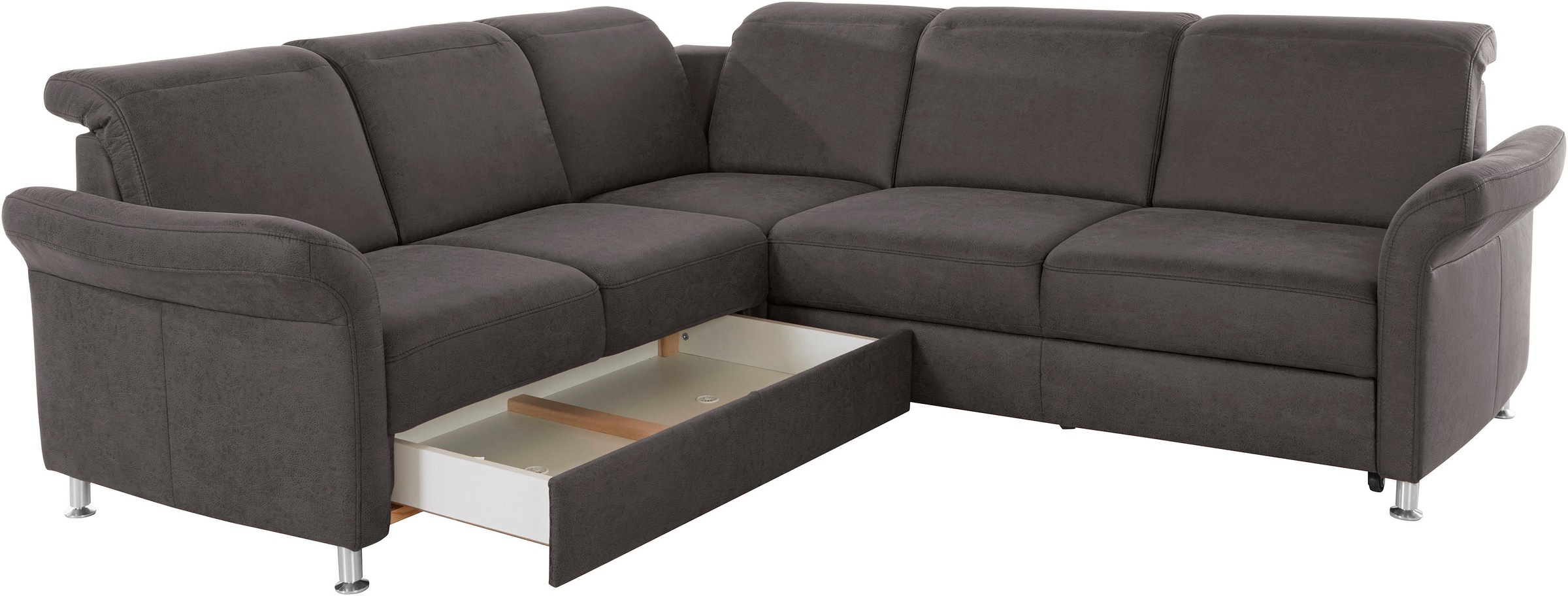 sit&more Ecksofa »Darwin L-Form«, inklusive Federkern, wahlweise mit Kopfteilverstellung, Bettfunktion