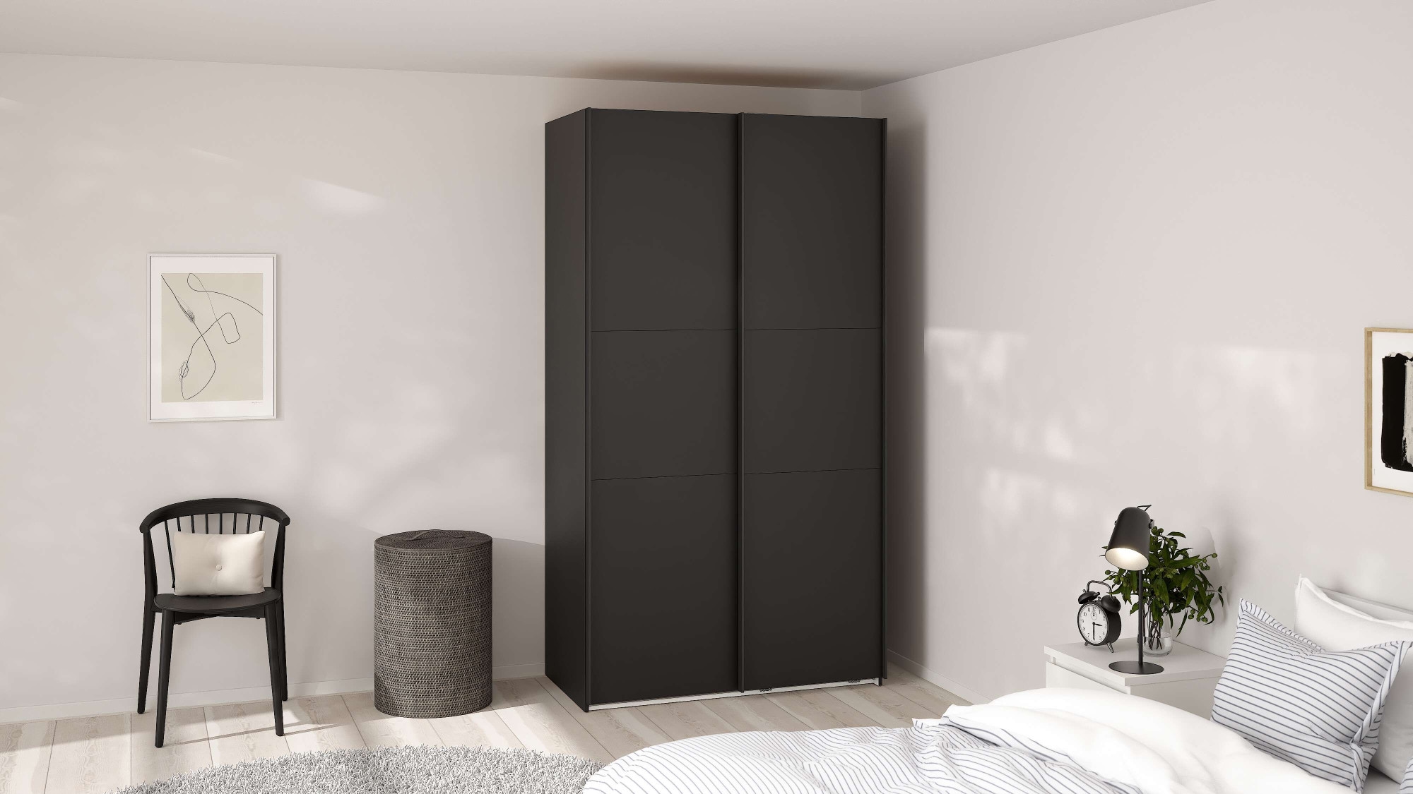 Home affaire Schwebetürenschrank "COMO mit 2 Schwebetüren, moderner und eleganter Kleiderschrank" Viel Stauraum, mit Safe-Slide-Funktion, Made in Denmark