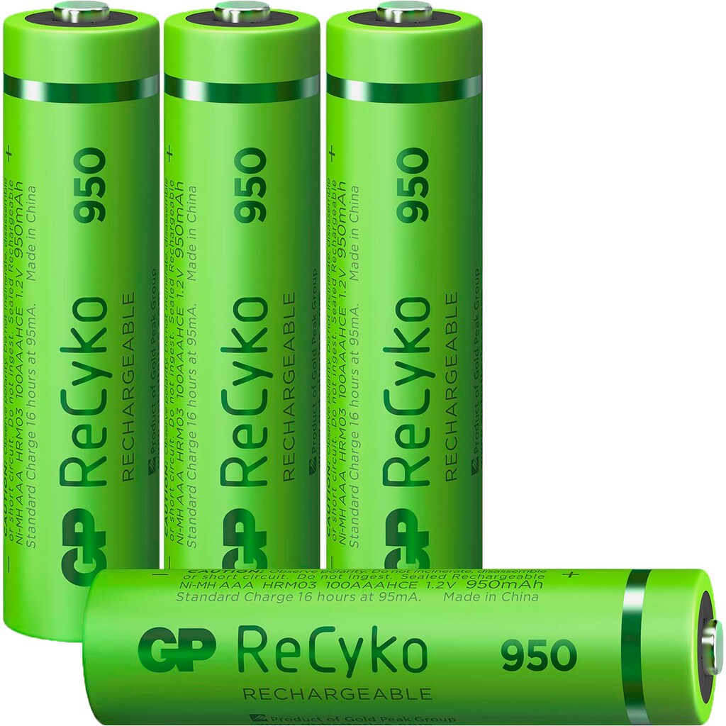GP Batteries Batterie »4er Pack AAA NiMH 950 mAh ReCyko 1,2V«, 1,2 V, (Set, 4 St.)