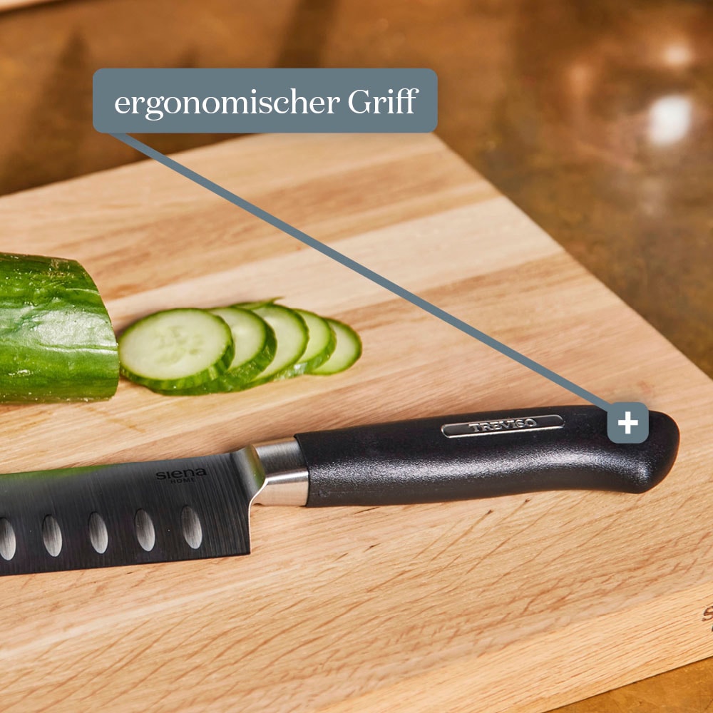 Siena Home Santokumesser »TREVISO«, (1 tlg.), asiatischer Klassiker für Gemüse und Fleisch, 18 cm
