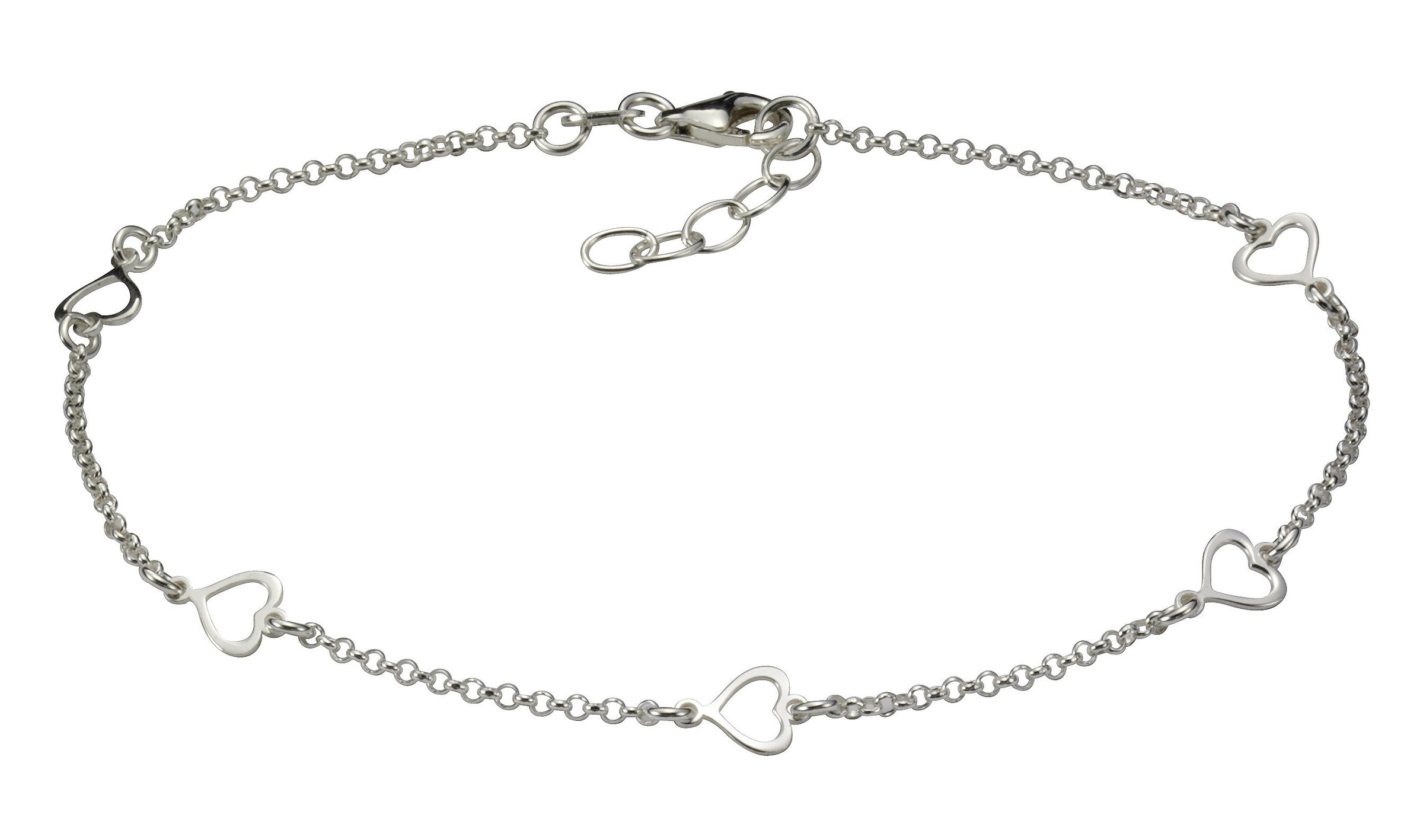 Vivance Fußkette »925/- Sterling Silber Herzen...