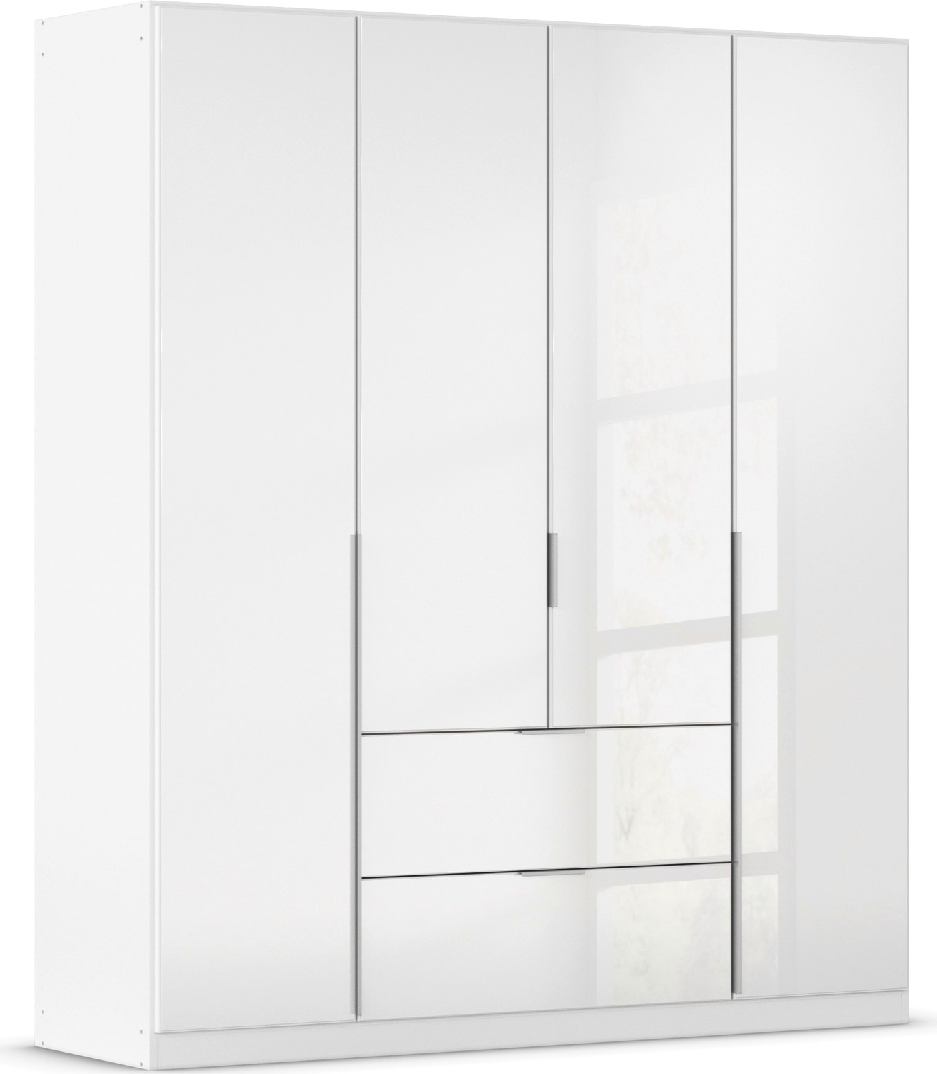 OTTO home Drehtürenschrank "Kleiderschrank Kleiderschränke Schrank Garderobe AGORDO mit Glasfront" in zwei Griff-Farben, Breiten 91-360 cm, mit Außenschubkästen, in 7 Breiten und 2 Höhen MADE IN GERMANY