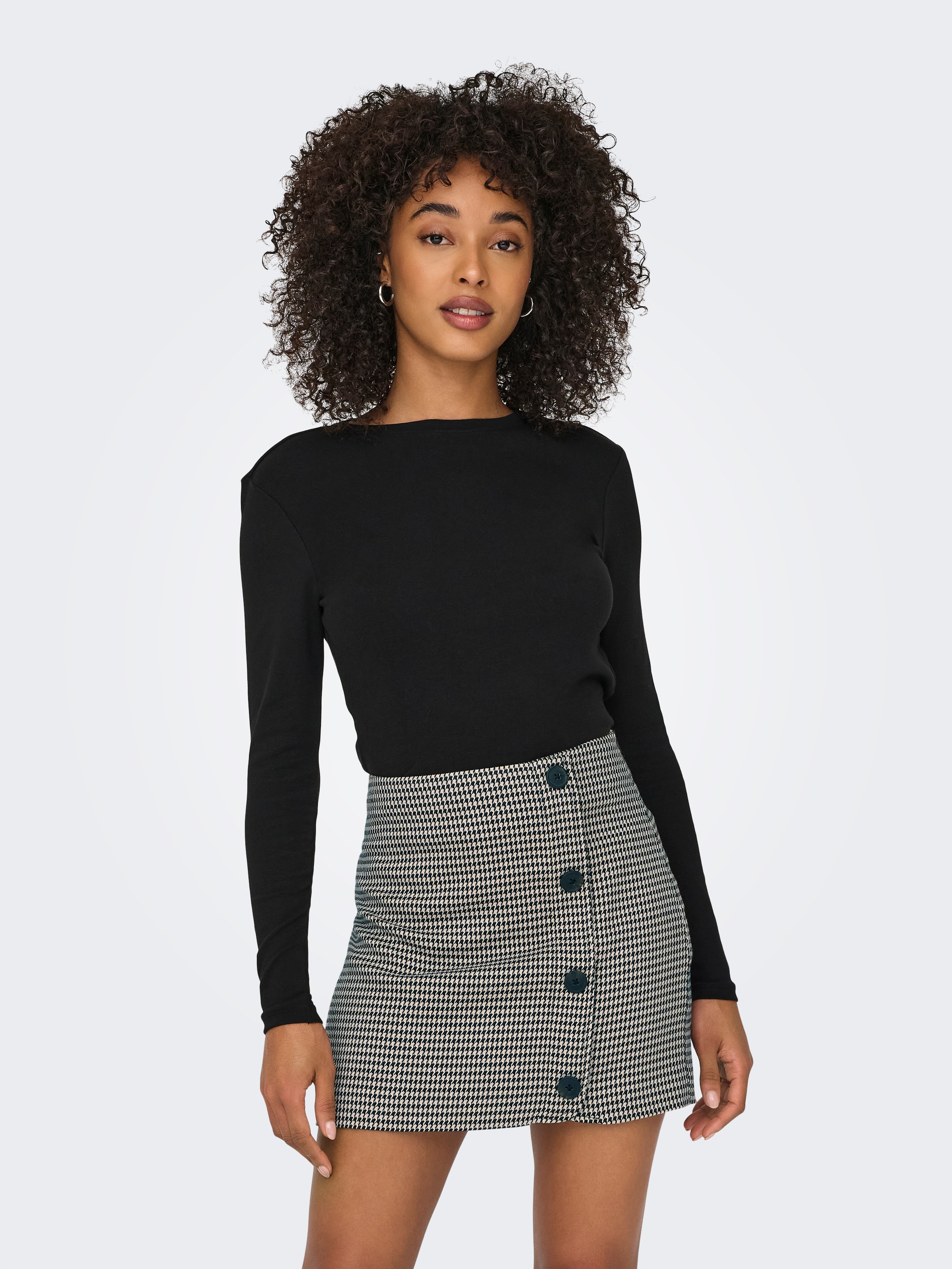 ONLY Langarmshirt "ONLRILEY O-NECK L/S TOP JRS" Baumwollmischung günstig online kaufen