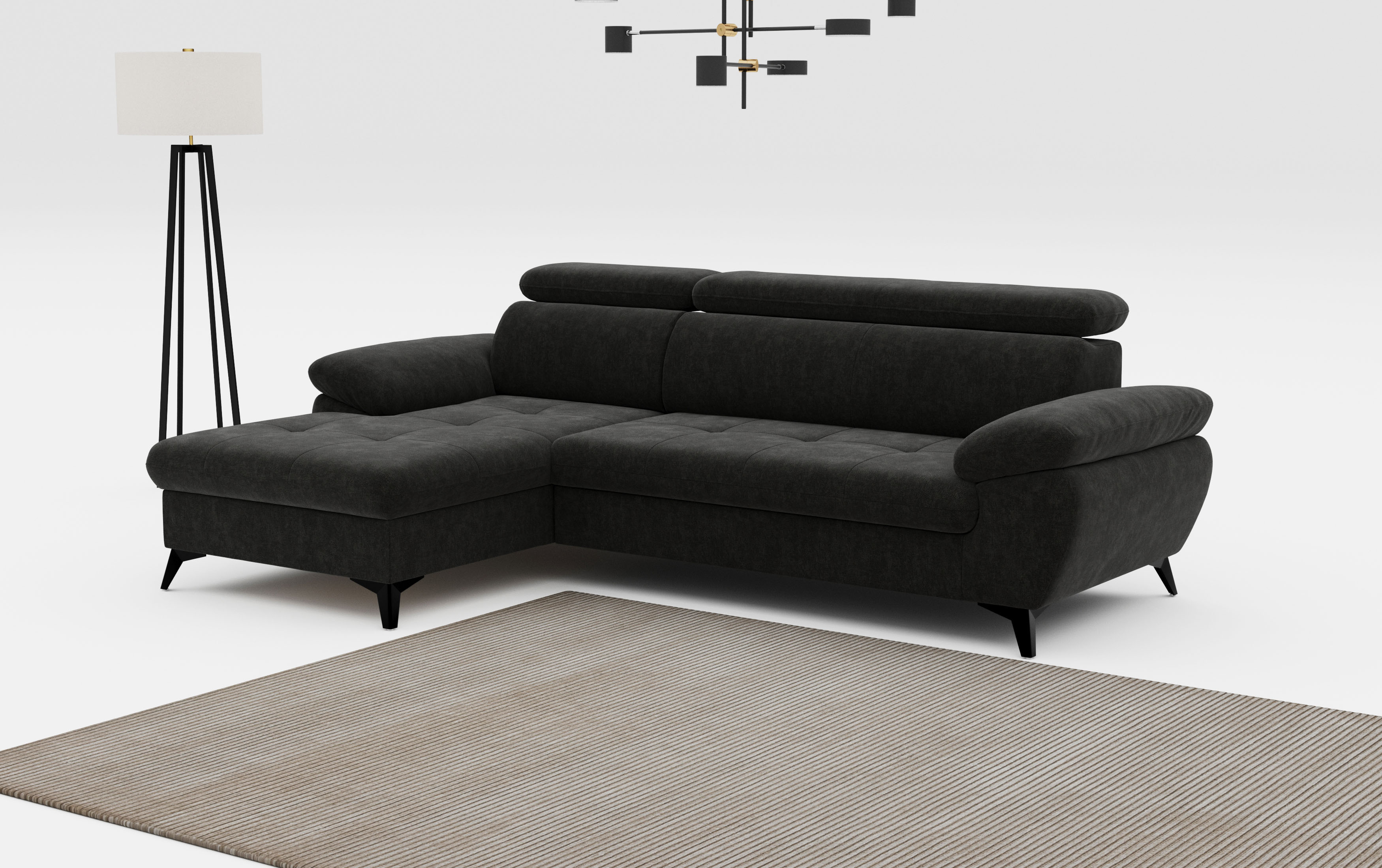 COTTA Ecksofa "Hudson" optional mit Schlaffunktion und XL Bettkasten, Liegefläche 190x119cm