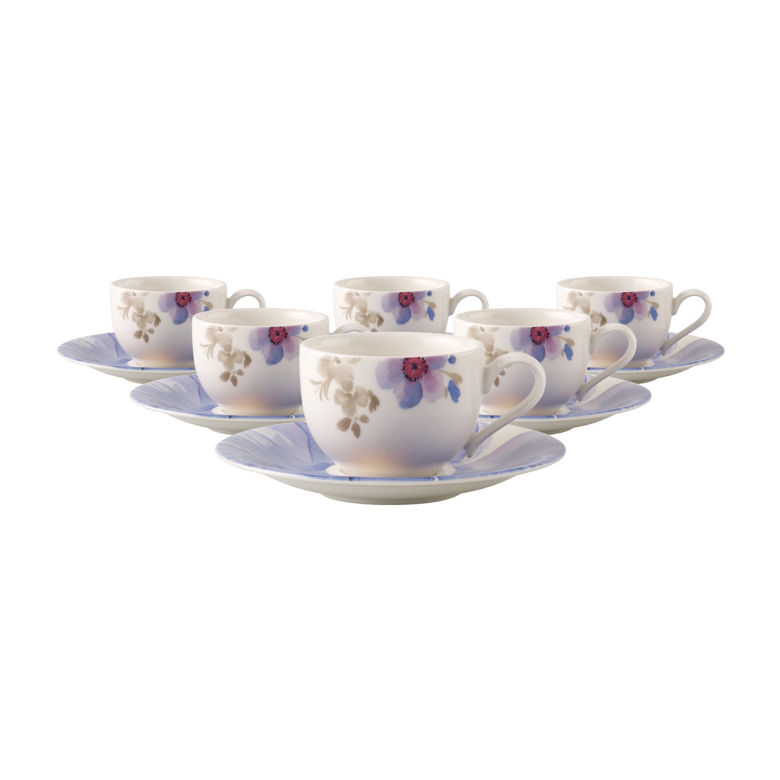 Villeroy & Boch Tasse "Espressotassen mit Untertassen Mariefleur Gris Basic günstig online kaufen