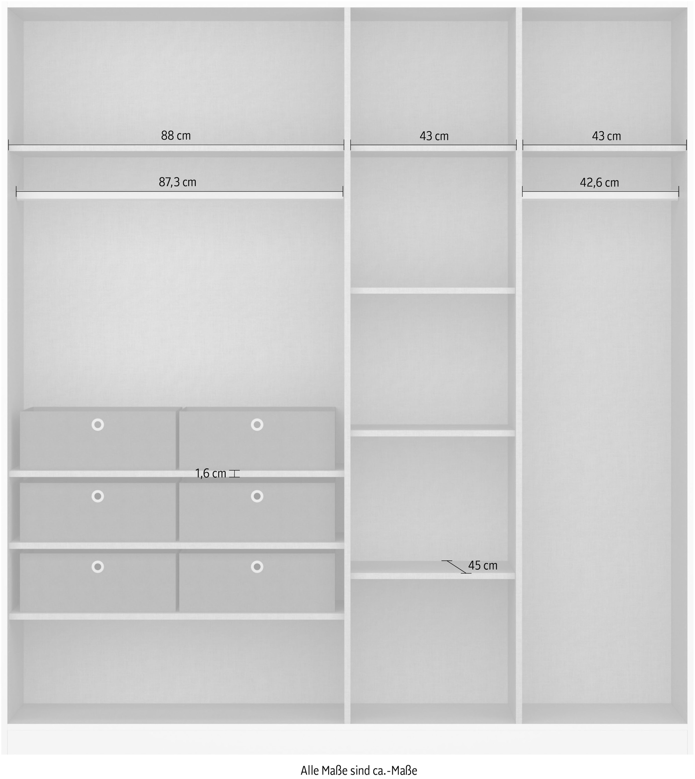 rauch Drehtürenschrank »Cosmo«, inkl. 6-er mit BAUR | extra und Einlegeböden, Stoffboxen Set optional Spiegel