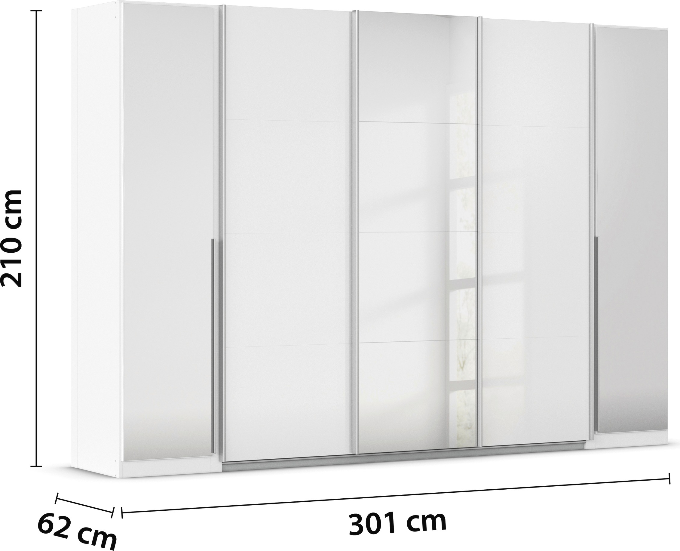 rauch Schwebetürenschrank »Agordo«, (im angesagten Mix aus Dreh- und Schwebetüren), optional mit Spiegel und zwei Griff-Farben MADE IN GERMANY