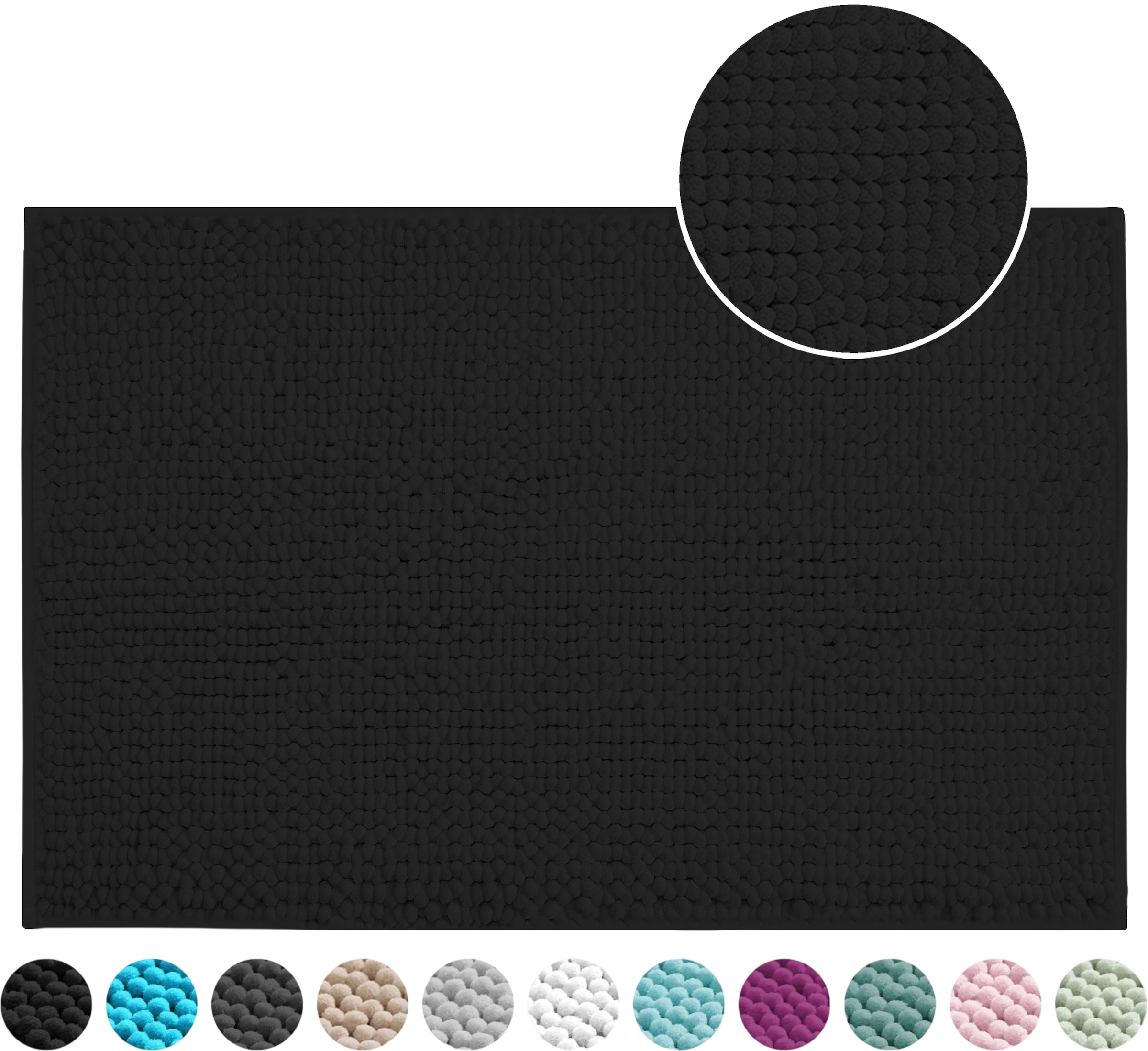 OTTO home Badematte »Vanessa Chenille Premium, Badvorleger, Badezimmer, Duschvorleger« Höhe 20 mm rutschhemmend beschichtet fußbodenheizungsgeeignet | schnell trocknend | strapazierfähig Uni Farben, besonders weich, flauschig