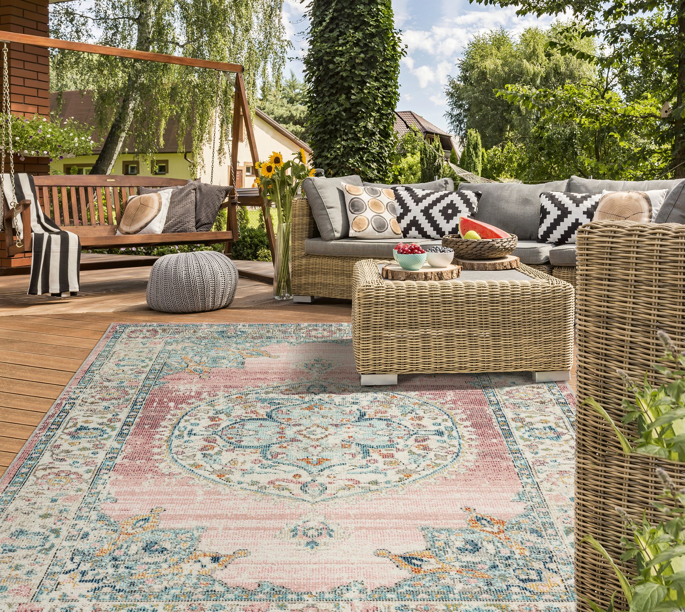 the carpet Teppich "Palma Orient" rechteckig 4 mm Höhe Outdoor moderner robuster In und Outdoor Teppich