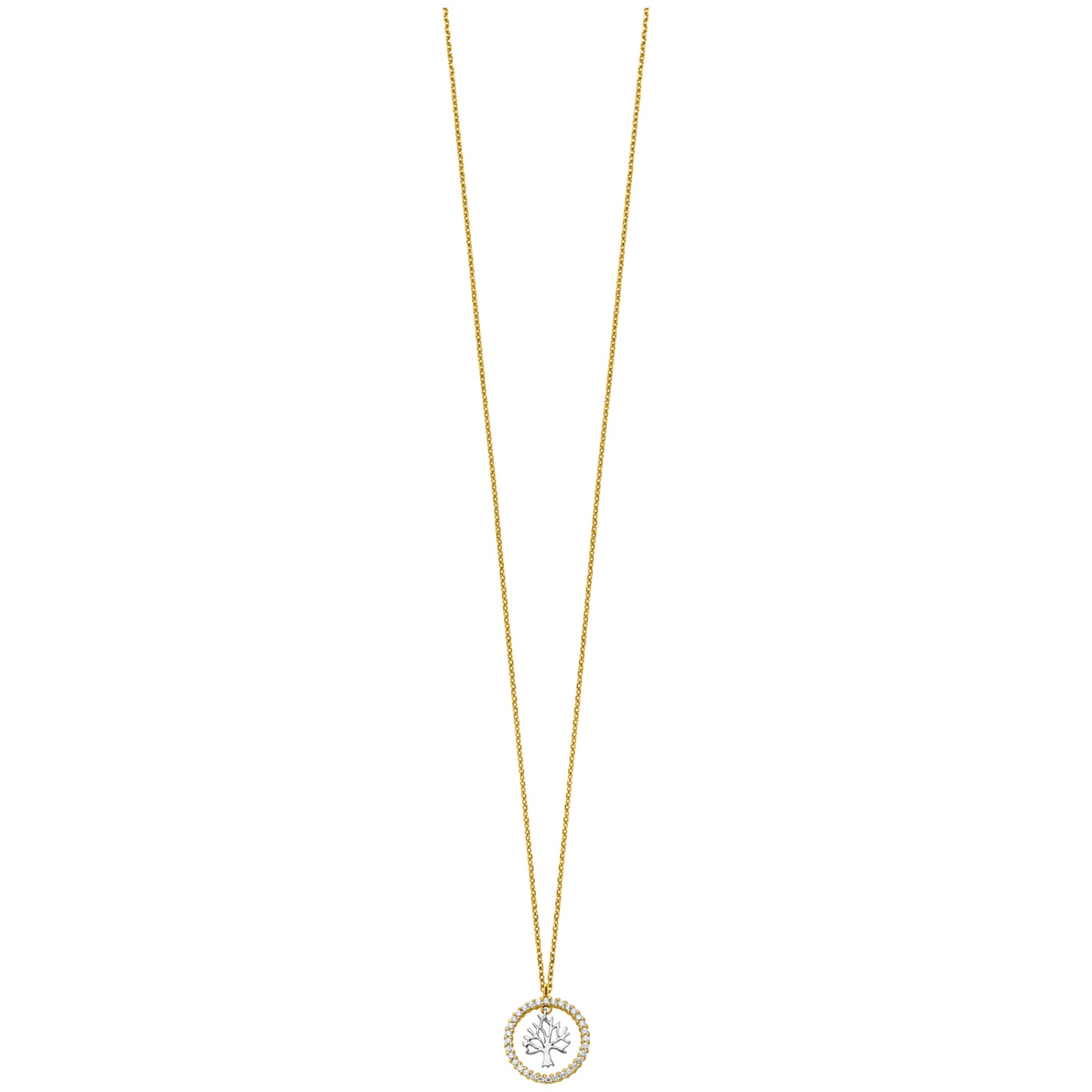 Julie Julsen Kette mit Anhänger »925/- Sterling Silber rhodiniert/vergoldet Lebensbaum Zirkonia«