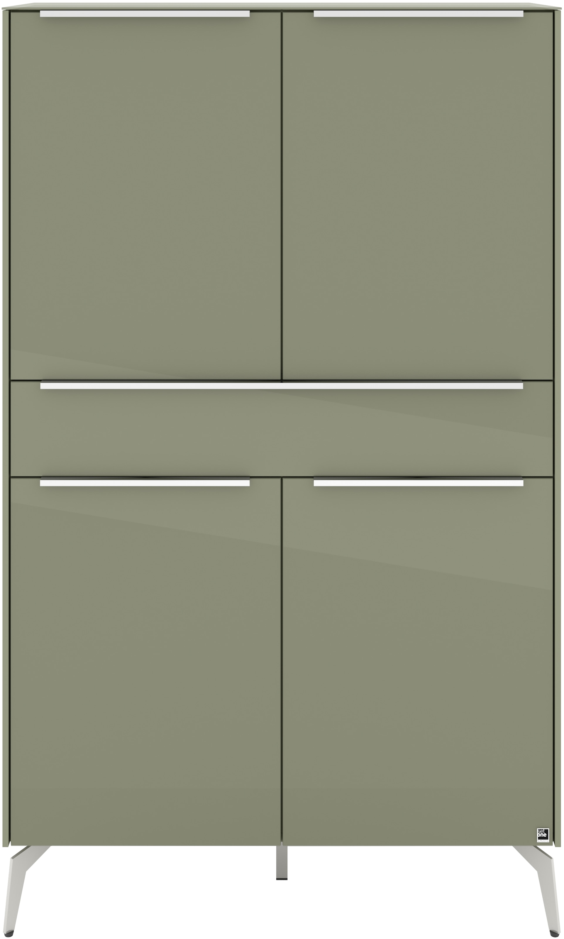 set one by Musterring Highboard »Reno« 1 Stk. tlg. Mit Winkelfuß in diversen Farben, 155 cm Höhe & Farbauswahl