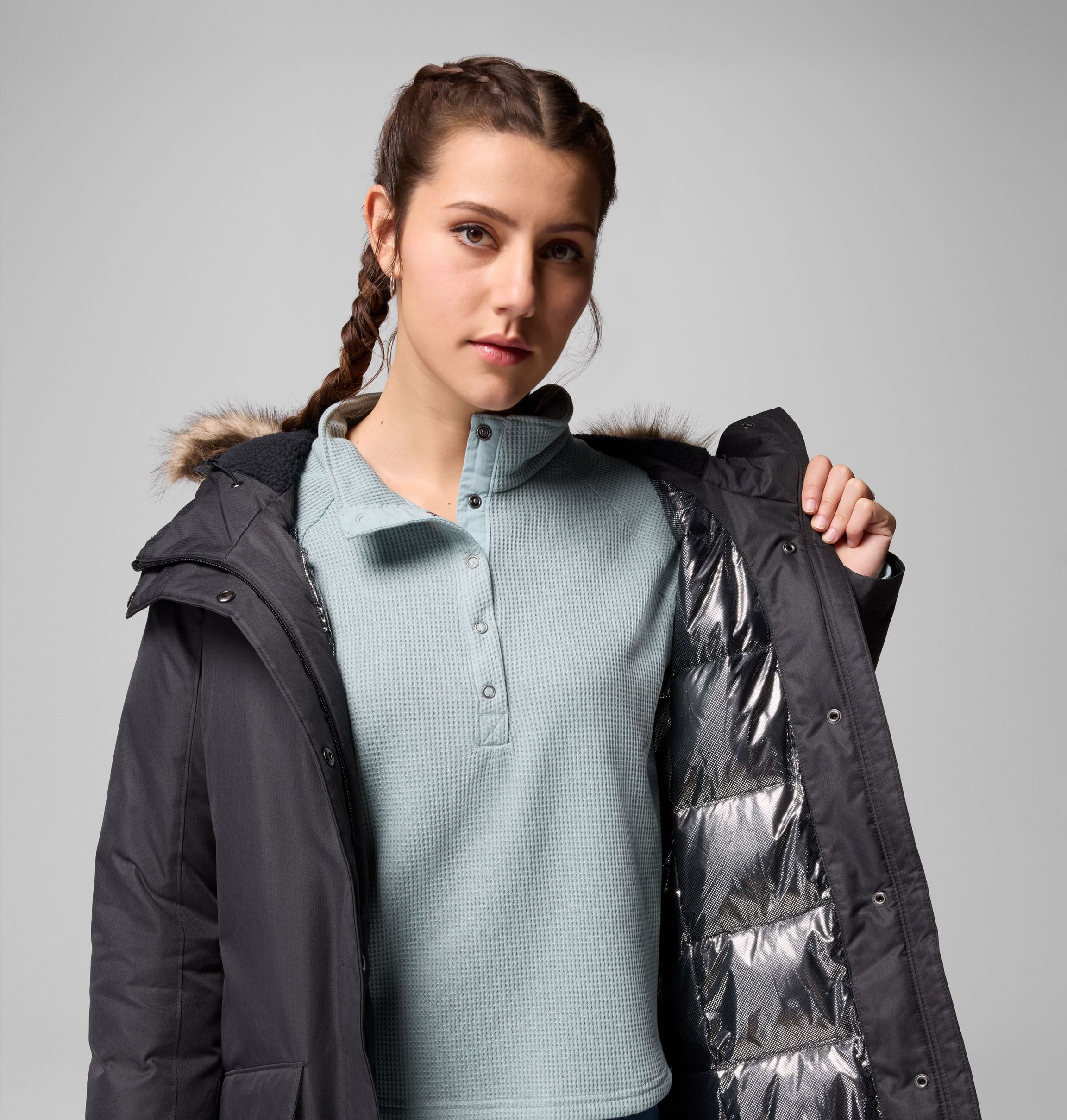 Thumbnail - Columbia Parka "SUTTLE MOUNTAIN LONG INSULATED JACKET" 1 Stk. tlg. sportlicher Stil, für Wandern und Trekking, aus Polye...