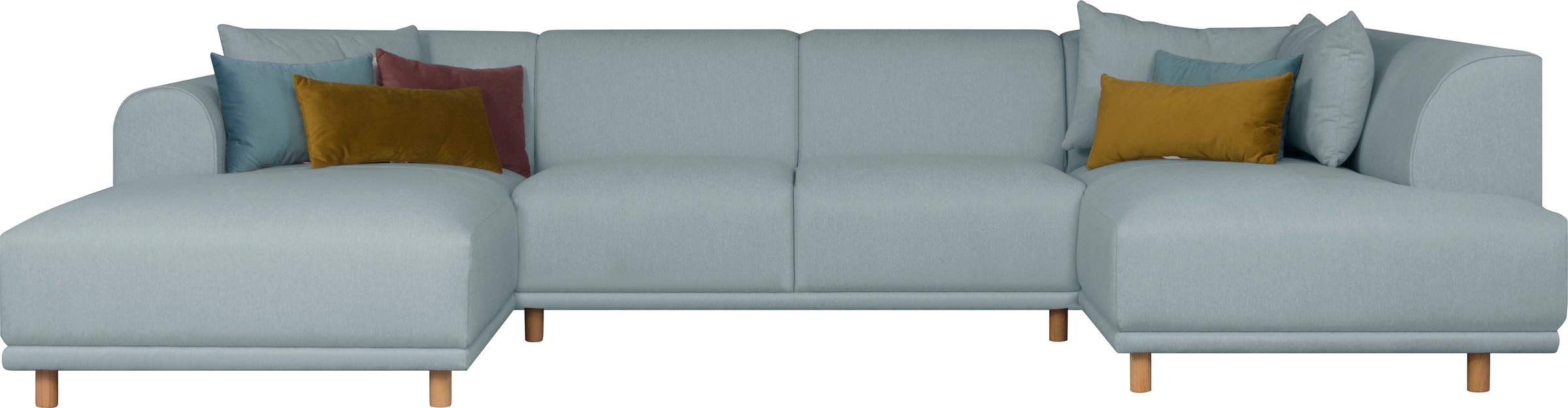 Sofa »Maroon U-Form« in skandinavischem Design su losen pagalvė