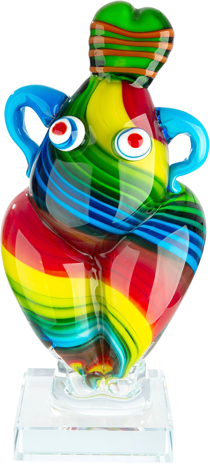 GILDE Skulptur "Figur Kim mehrfarbig" Frauenmotiv Glasfigur Designobjekt Handarbeit moderne Kunst