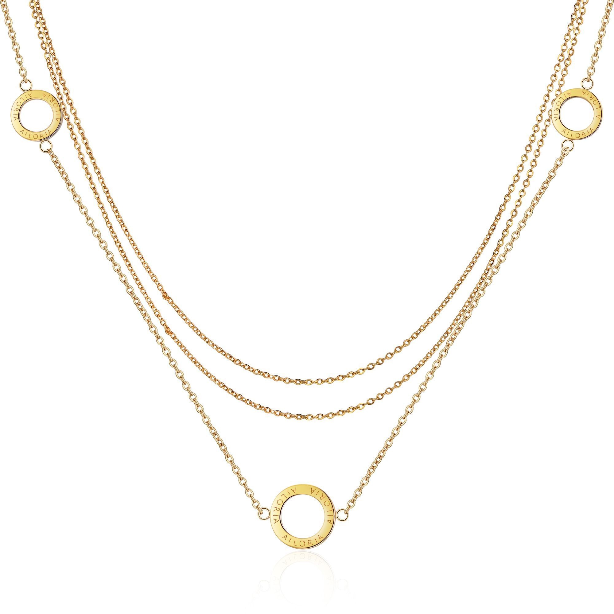 AILORIA Damen Edelstahlkette "Halskette ANNABELLE", gold, Halsketten