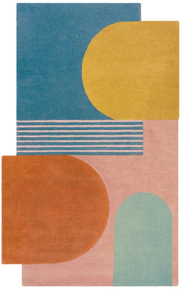 FLAIR RUGS Wollteppich »Lozenge«, rechteckig, 10 mm Höhe, Kurzflor, Retro Muster