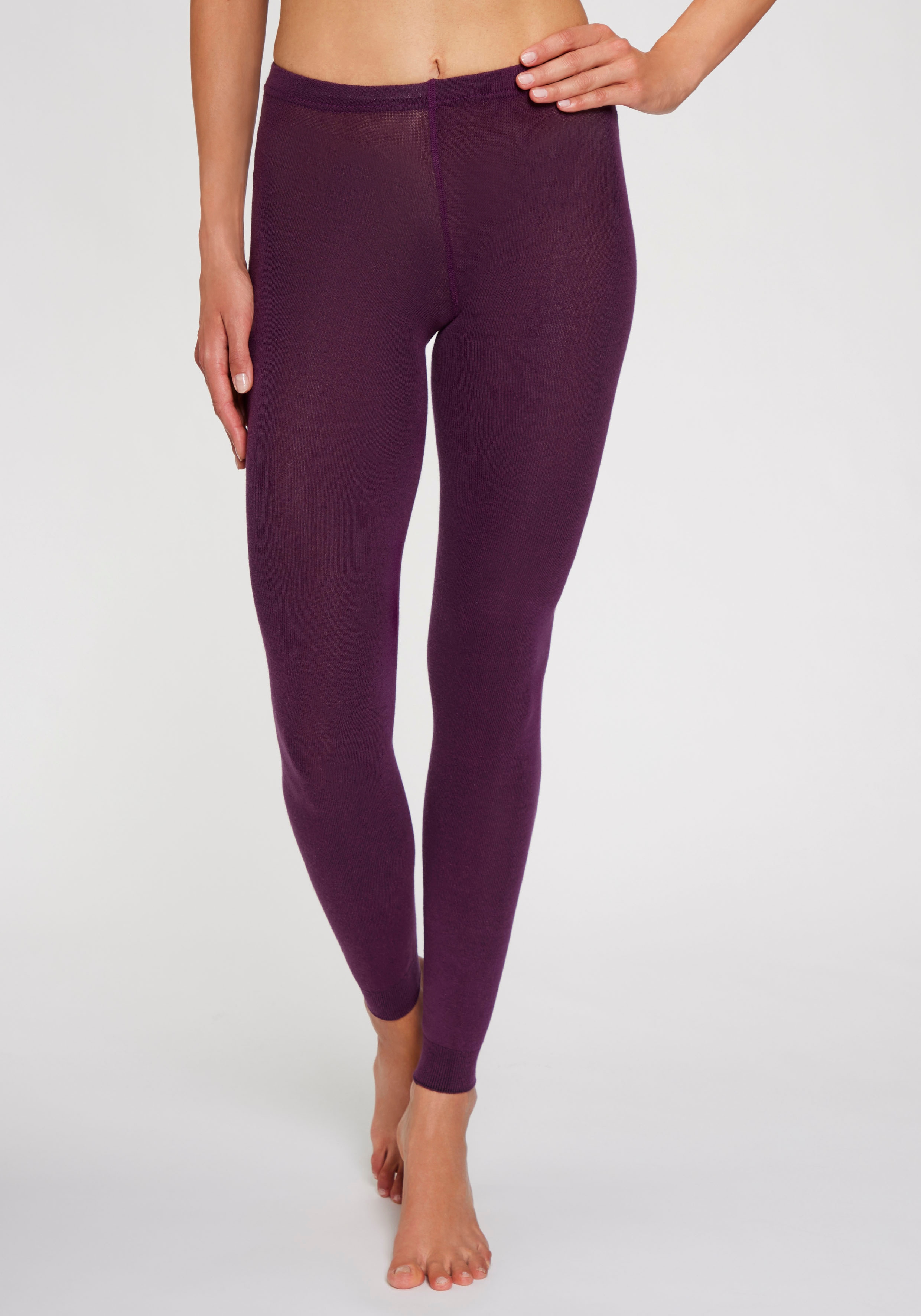 Lavana Strickstrumpfleggings "Baumwoll Strumpfhose ohne Fuß, Uni Farben" Thermosan, fein gestrickt, weich und elastisch