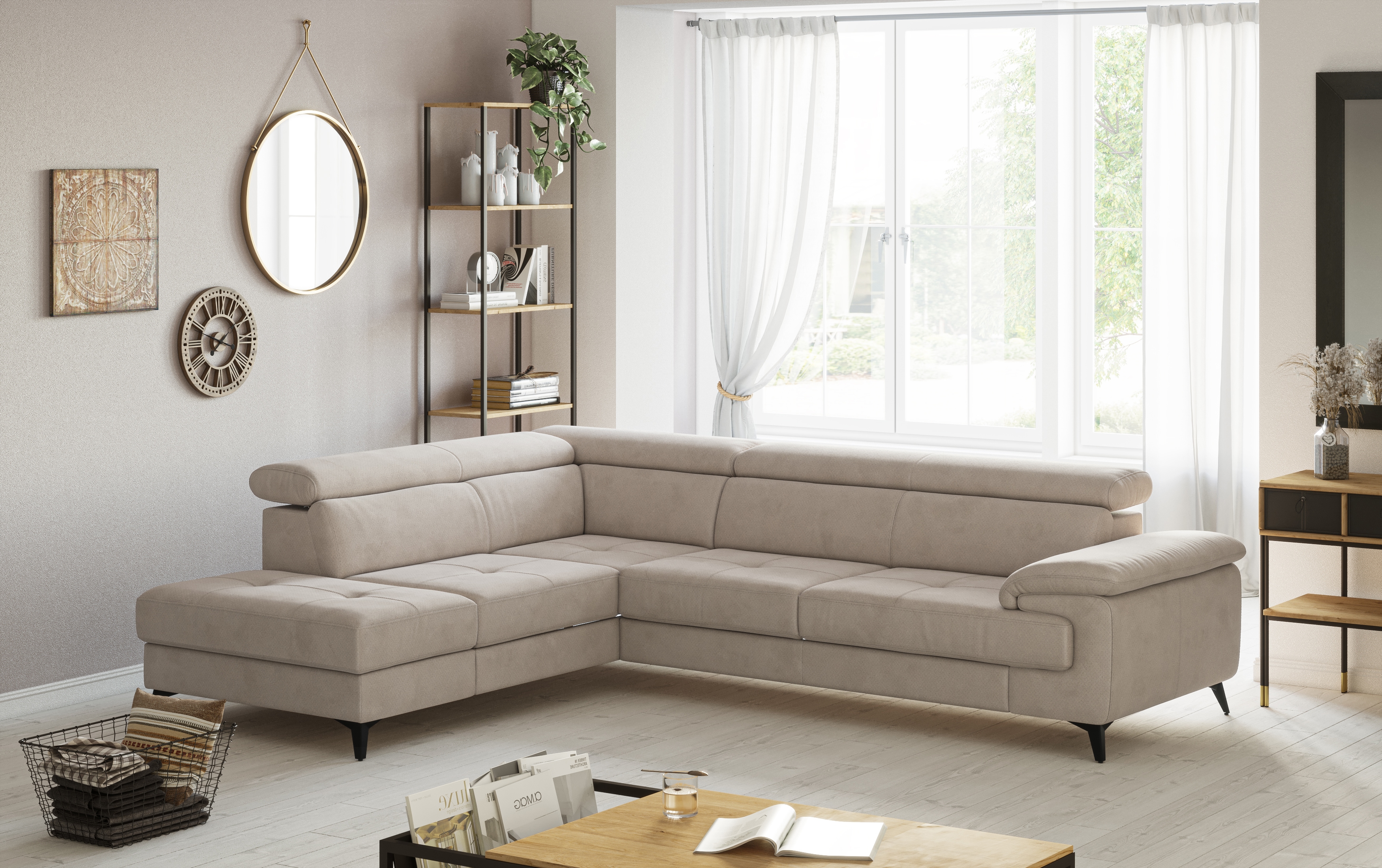 OTTO home Ecksofa "Astra L-Form, B: 286 cm" mit Kopfteilverstellung, optional Schlaffunktion & Bettkasten