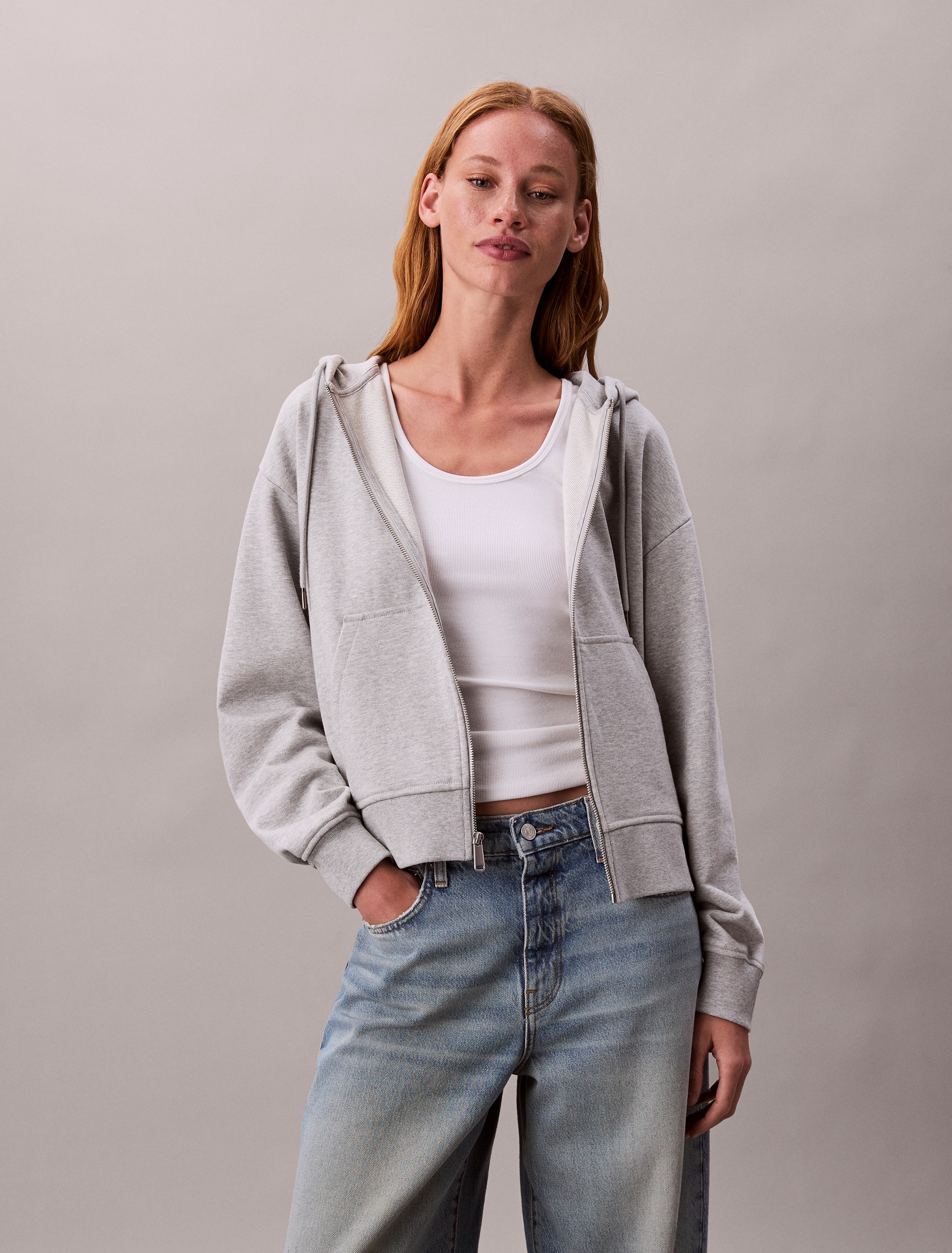 Calvin Klein Jeans Kapuzensweatshirt »ARCHIVE LOGO FRENCH TERRY FZ HOO«, Mit Rundhalsausschnitt, regular fit

