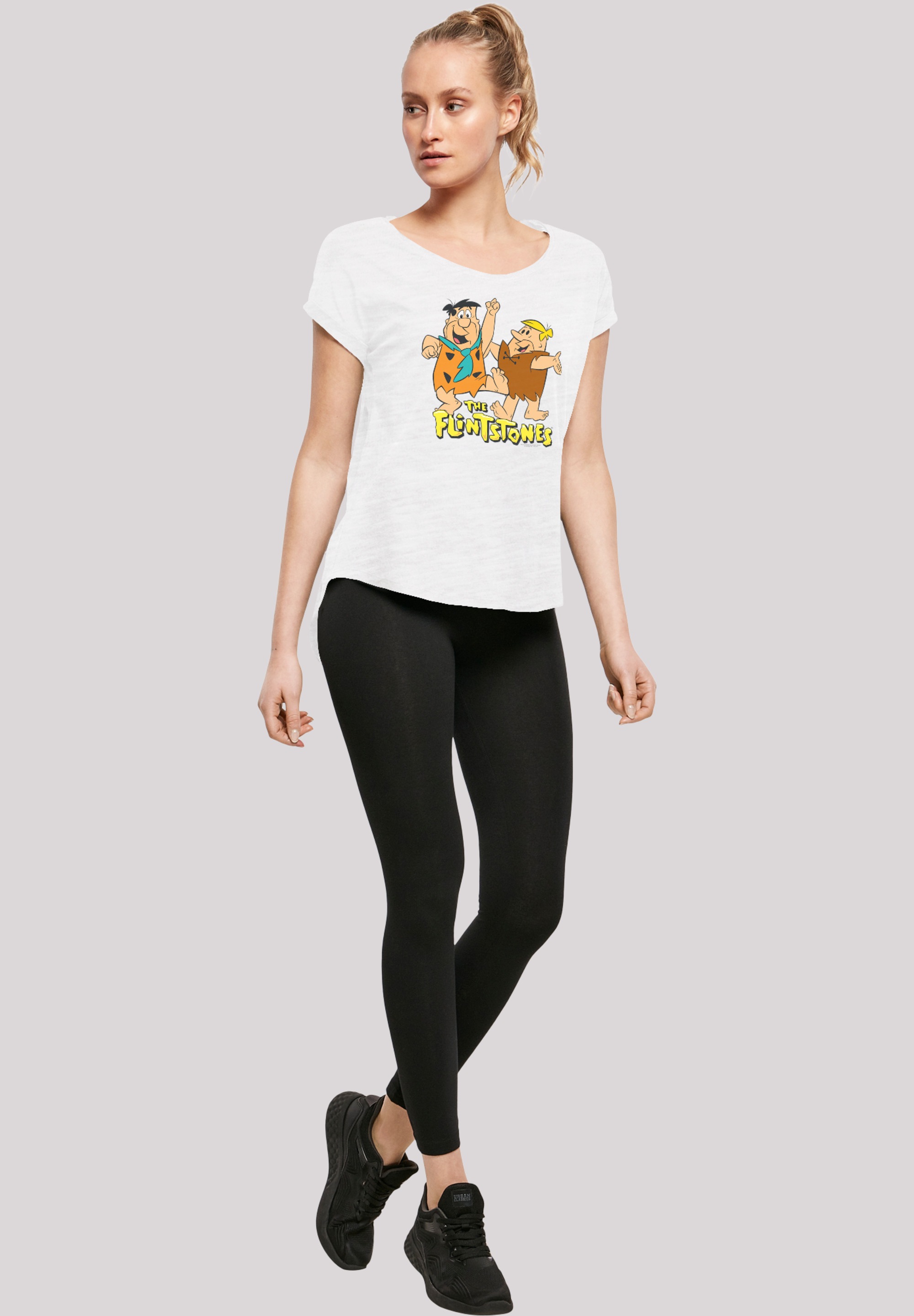 F4NT4STIC T-Shirt »Die Familie Feuerstein Fred And Barney«, Damen,Premium Merch,Lang,Longshirt,Bedruckt