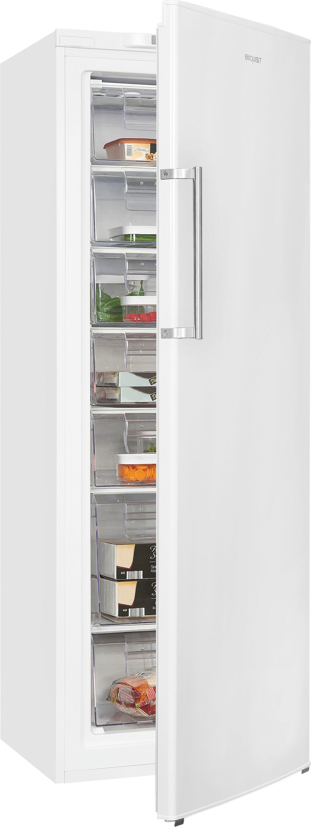 exquisit Gefrierschrank "GS280-HE-040D", 171 cm hoch, 60 cm breit, 242 Liter Nutzinhalt, Display, Schnellgefrieren