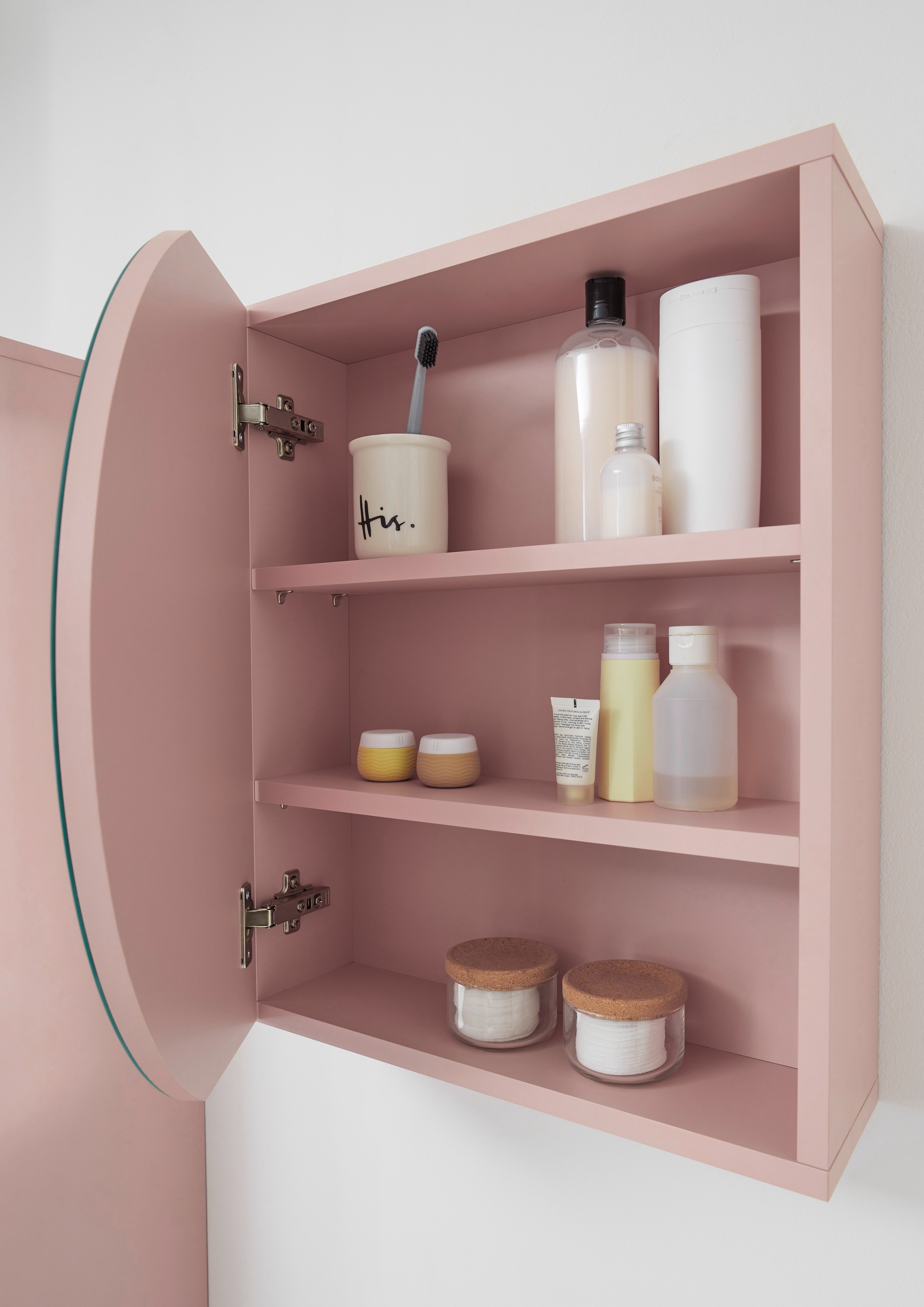 BASIC by Balculina Spiegelschrank »Nancy BxHxT 45x45x15 cm« 1 Stk. tlg. Breite 45 cm, offene Fächer