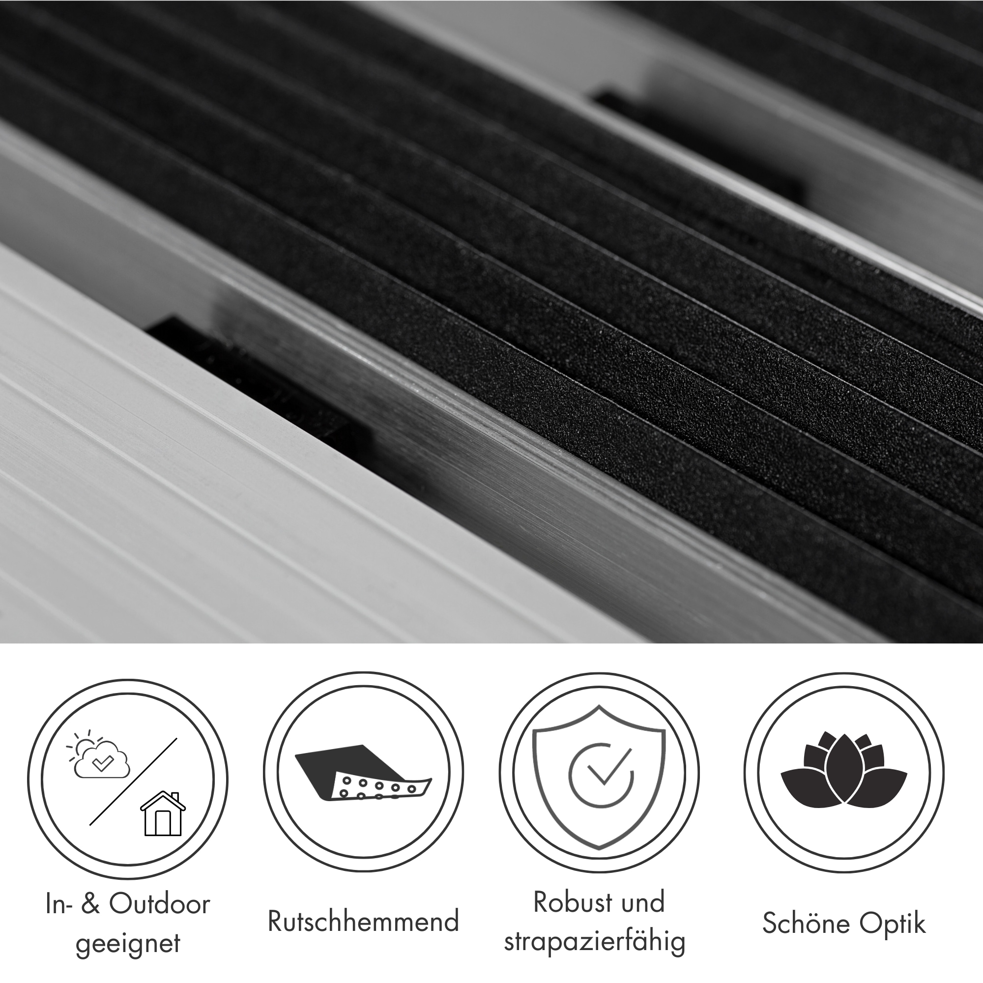 Andiamo Fußmatte »Alu-Türmatte Exclusive« rechteckig 10 mm Höhe Schmutzfangmatte, In- und Outdoor geeignet