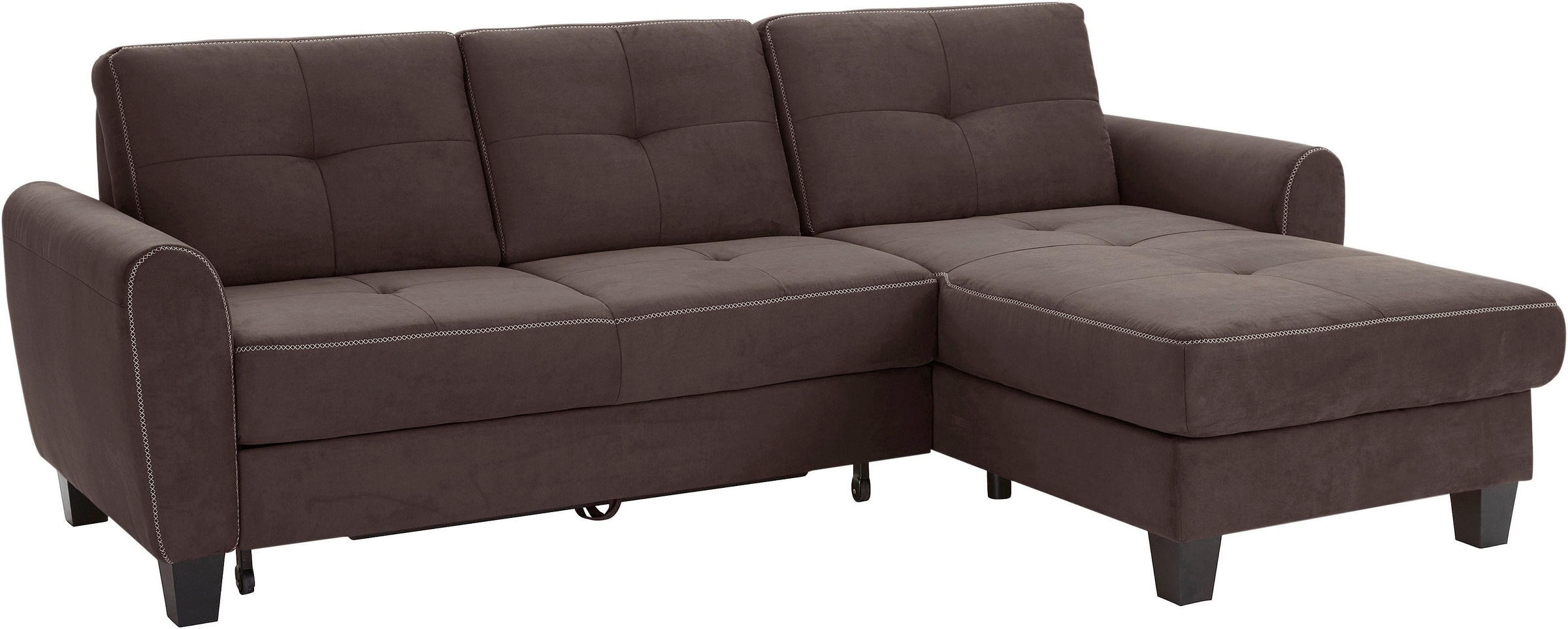 sit&more Ecksofa »Varese L-Form«, mit Federkern, wahlweise mit Bettfunktion und Stauraum