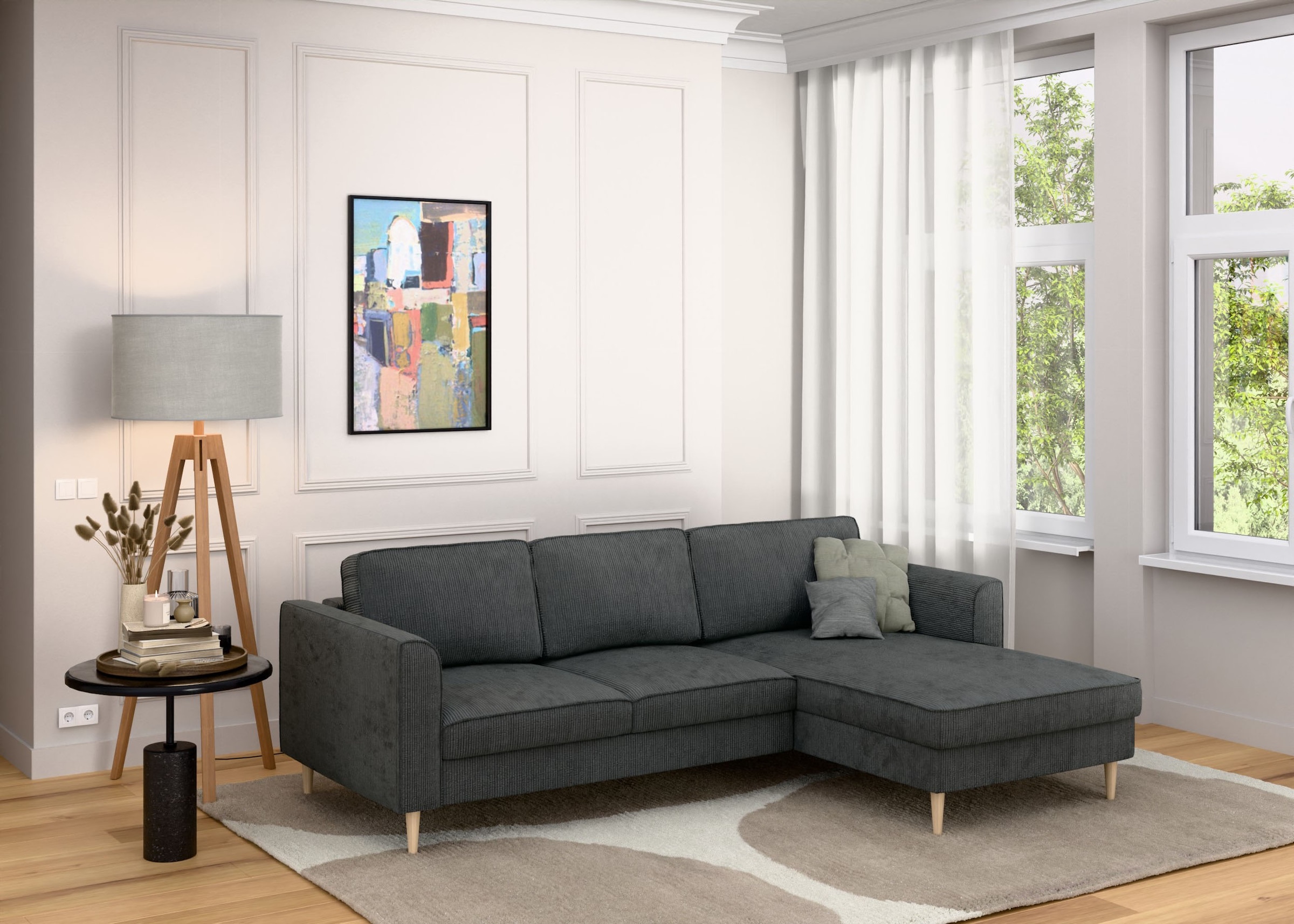 Home affaire Ecksofa "Booster, whlw. mit Schlaffunktion & Bettkasten, Fuß B günstig online kaufen