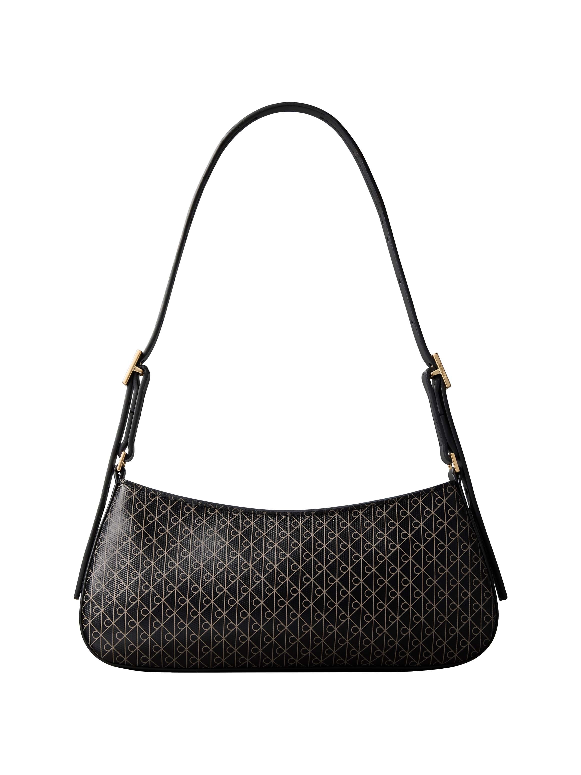 Calvin Klein Schultertasche "EMBLEM AOP SMALL SHOULDER BAG" Damen Umhängetasche, Tragetasche Handtasche mit CK-Logodruck