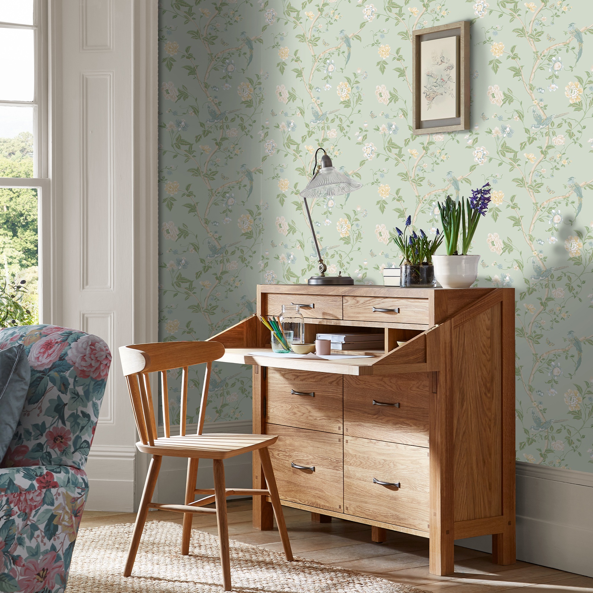 Laura Ashley Vliestapete "Pointon Fields" Geblümt Glatt 10mx52cm (ca. 5m2)