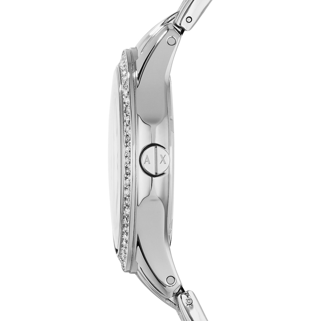 ARMANI EXCHANGE Quarzuhr »AX5215«, Armbanduhr, Damenuhr, Glassteine, analog