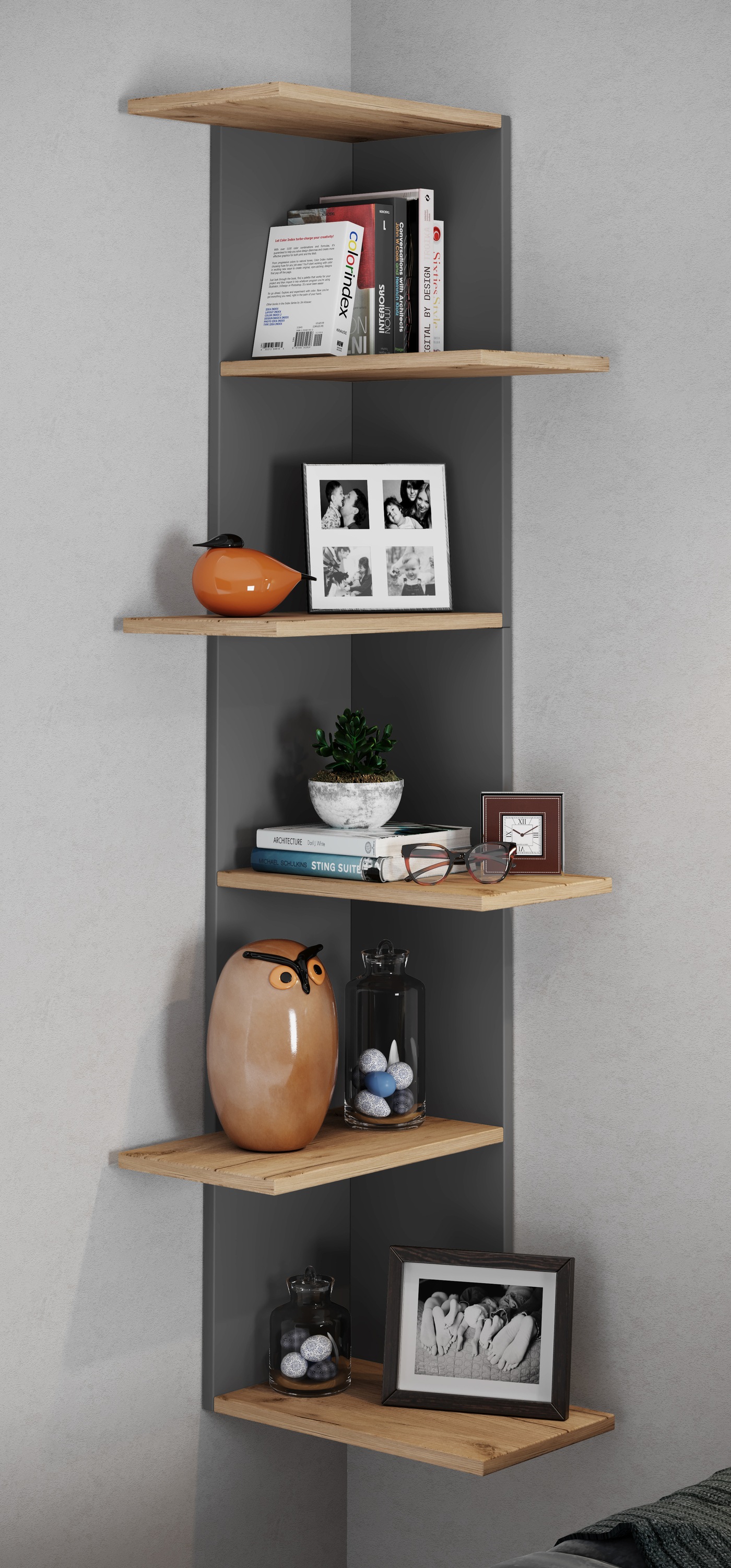 VCM Wandregal »Holz Wandregal Hängeregal Eckregal Regal Balos XL«