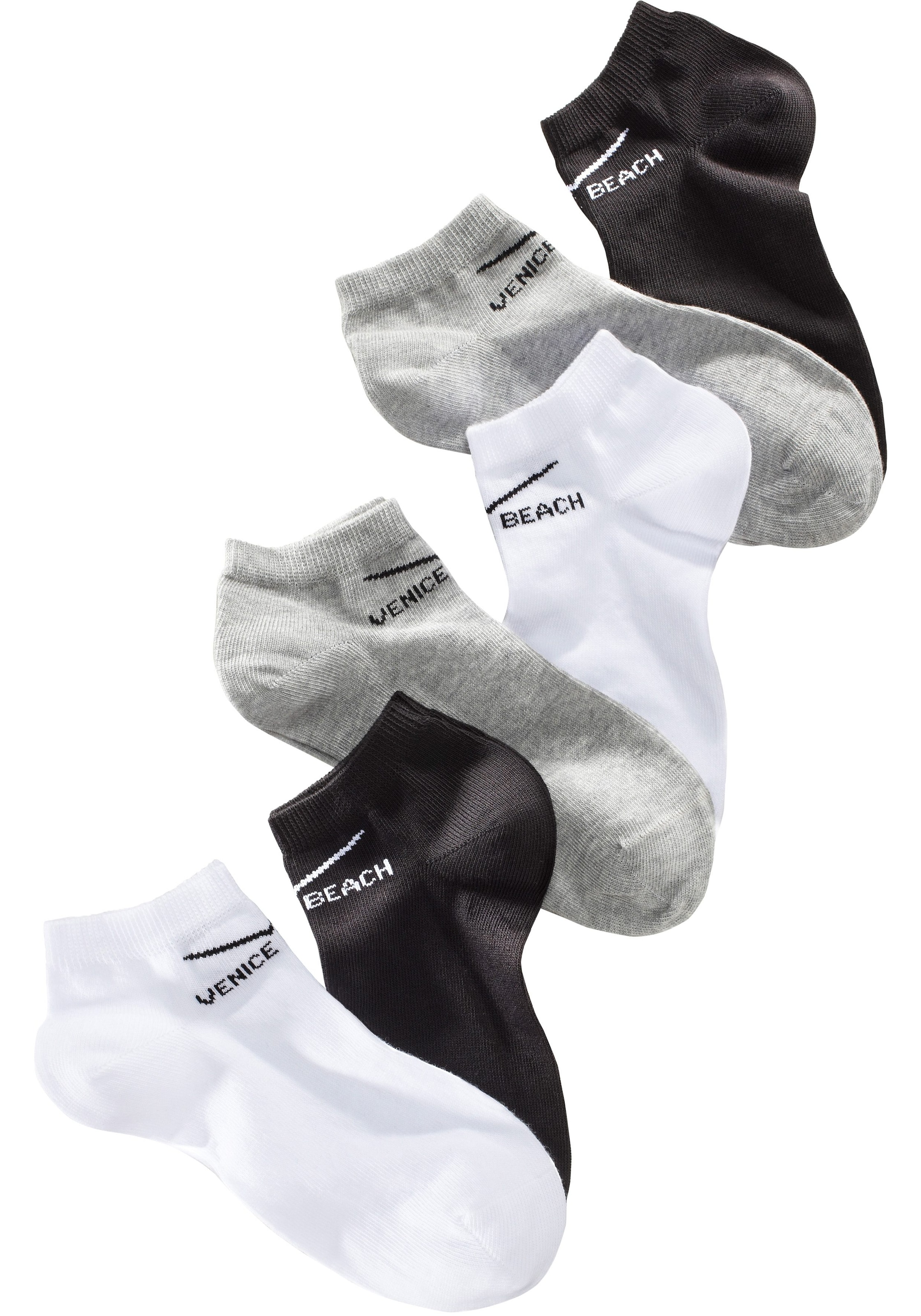 Venice Beach Sneakersocken Packung, 6 Stk. tlg. perfekte Passform durch LYCRA-Anteil