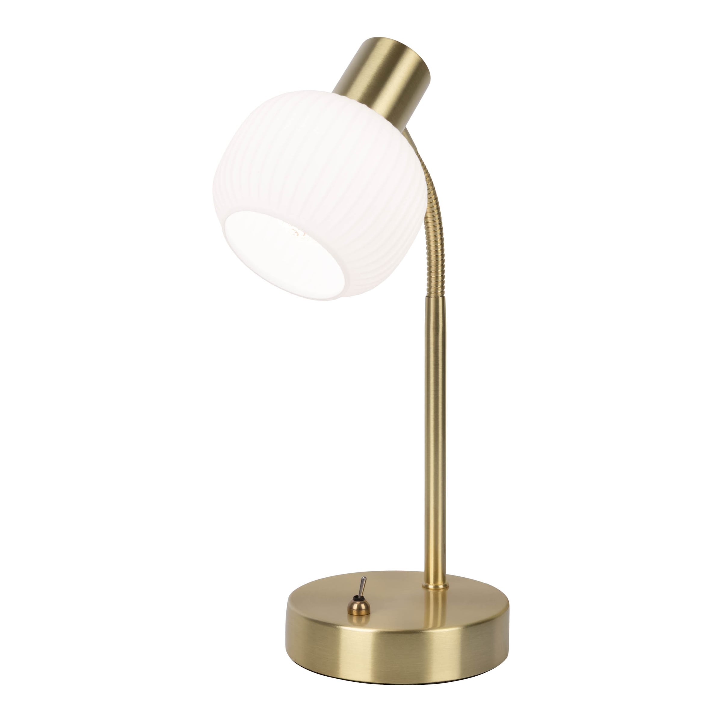 näve Tischleuchte »Learta« E14 1 Stk. exkl. 1x E14, messing matt, Glasschirm weiß opal, Zuleitung 150cm