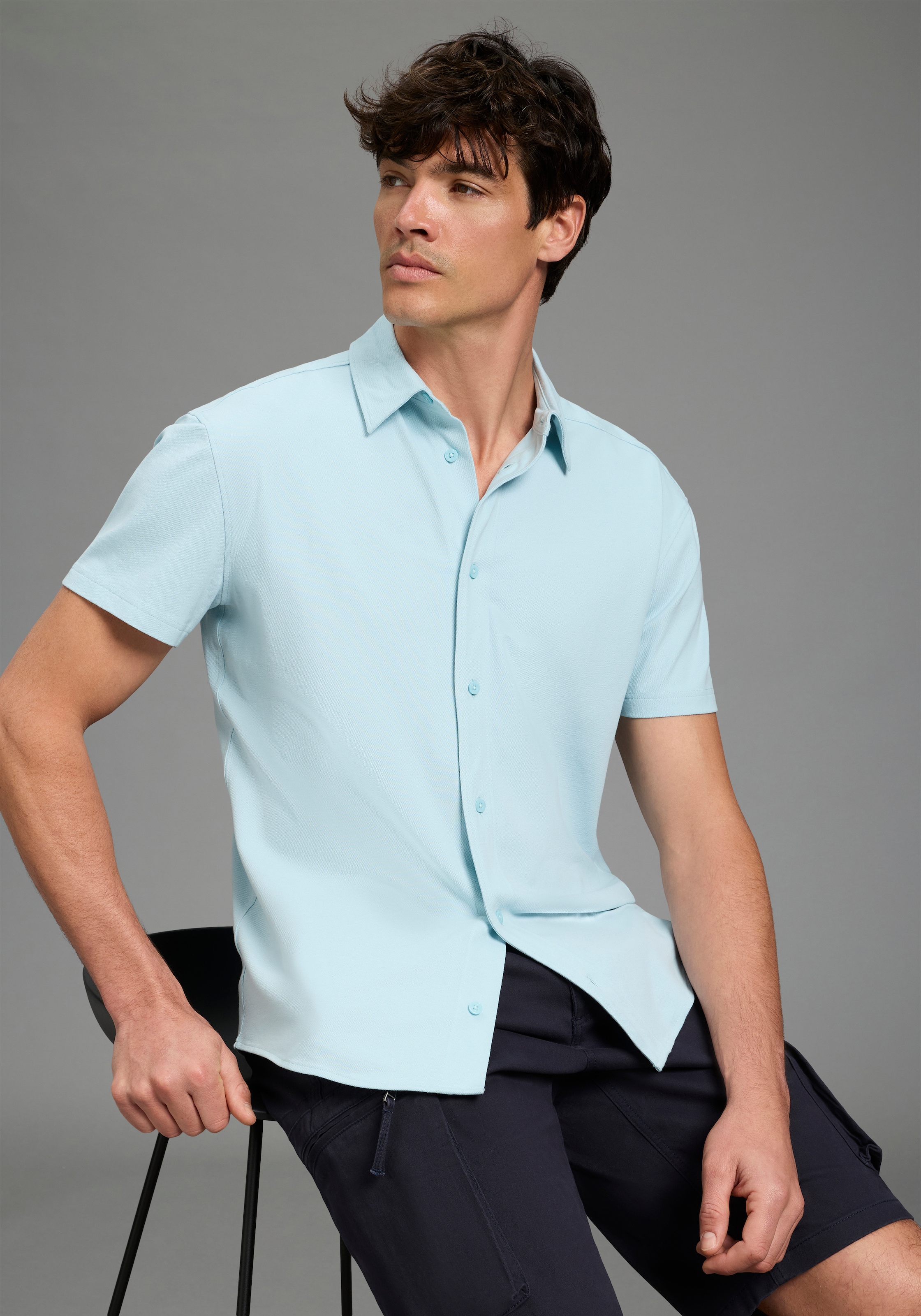 Bruno Banani Kurzarmhemd "Jersey" Kurzarm, für verschiedene Anlässe, aus Ba günstig online kaufen