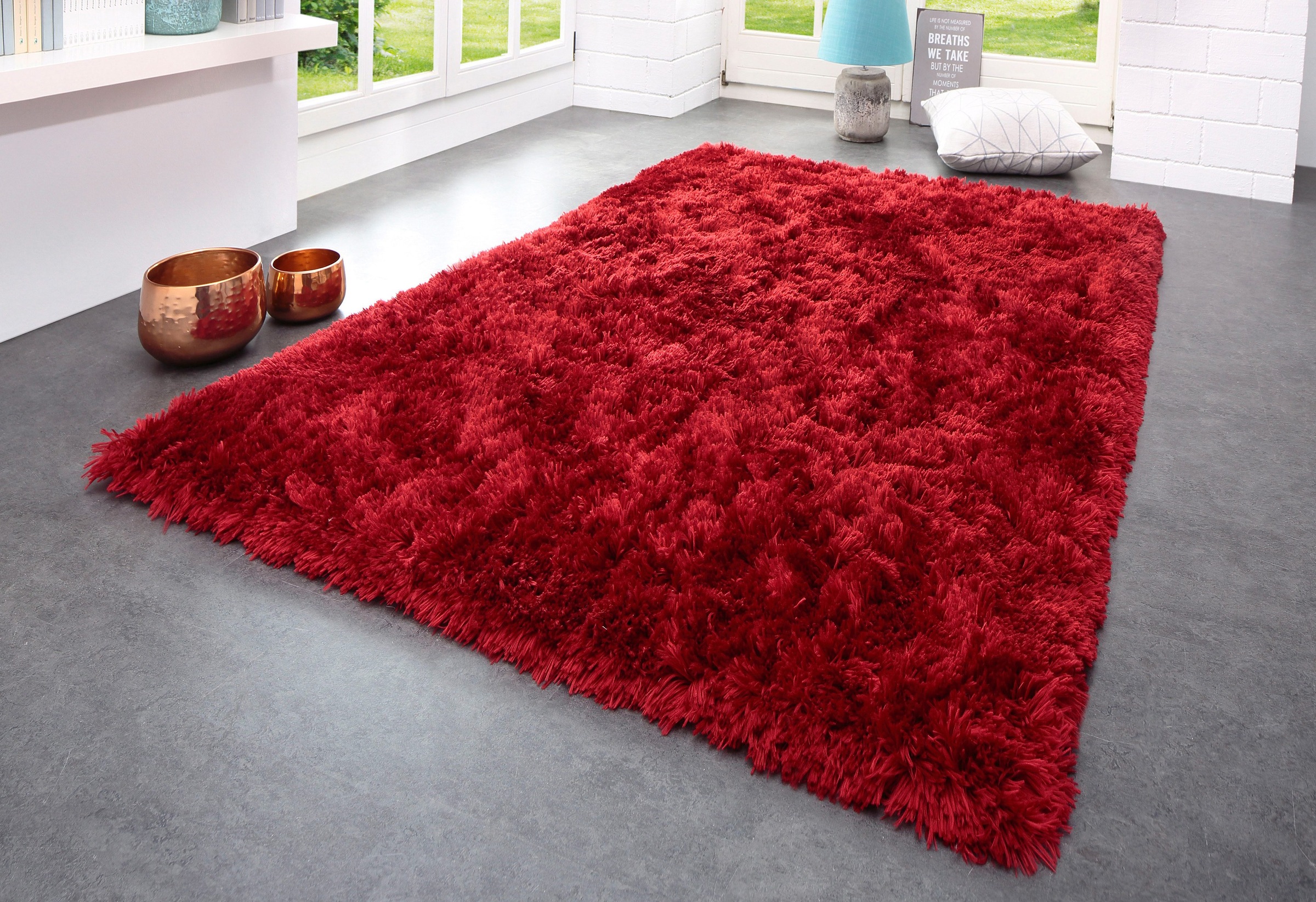 TOM TAILOR HOME Hochflor-Teppich "Flocatic" rechteckig 60 mm Höhe super wei günstig online kaufen