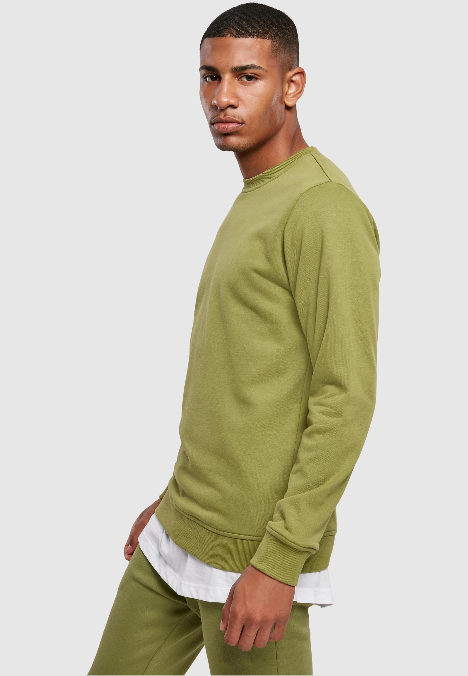 URBAN CLASSICS Rundhalspullover »Urban Classics Herren Basic Terry Crew«, (1 tlg.)