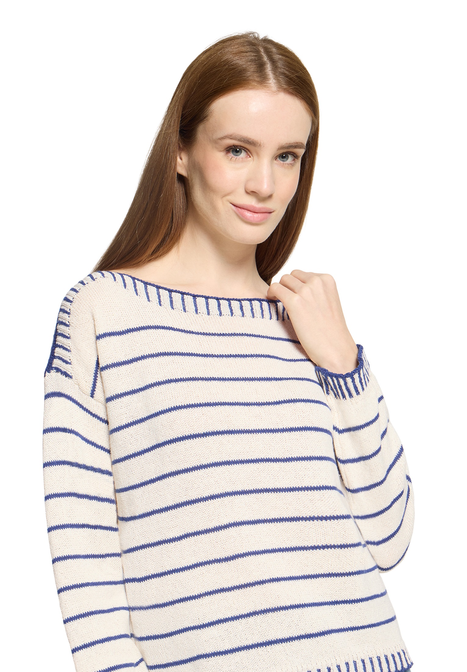 Cartoon Strickpullover »Damen mit U-Boot-Ausschnitt« 1