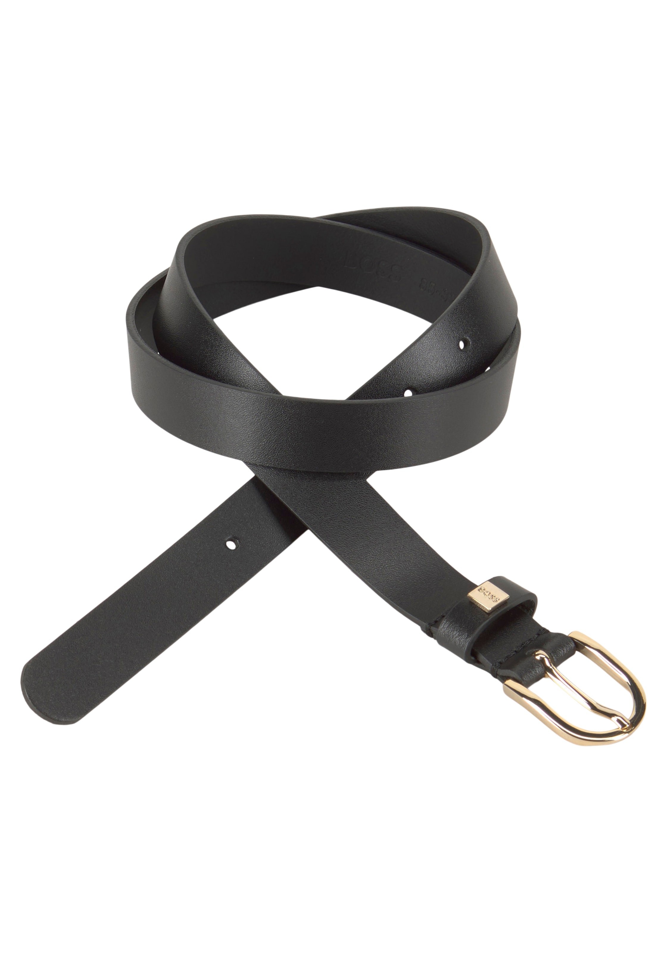 BOSS Ledergürtel »Scarlet B. 2,5cm N-R«, mit goldfarbener Schliesse und BOSS-Logo auf der Schlaufe