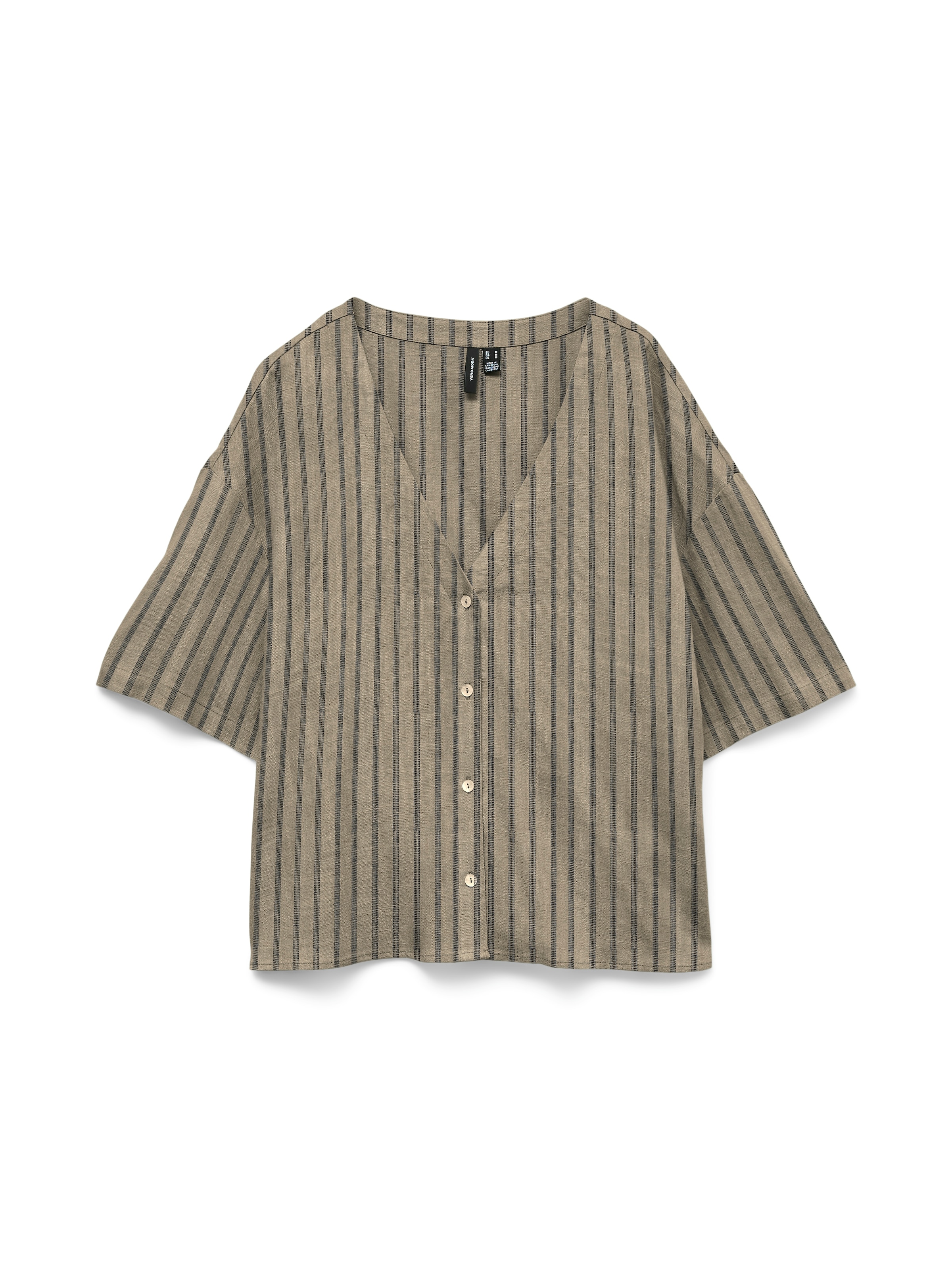 Vero Moda Kurzarmbluse »VMROSIE 2/4 V-NECK SHIRT NOOS« Viskosemischung. mit Leinen, Kurzarm