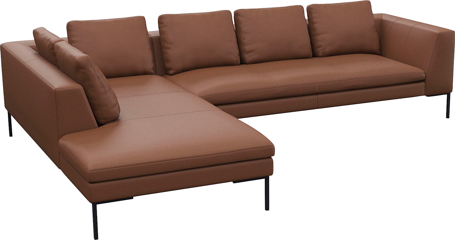 FLEXLUX Ecksofa »Loano, superbequemer Sitzkomfort durch Kaltschaum im Sitz, L-Form«, modernes Sofa, frei im Raum stellbar, lose Kissen, hoher Fuß