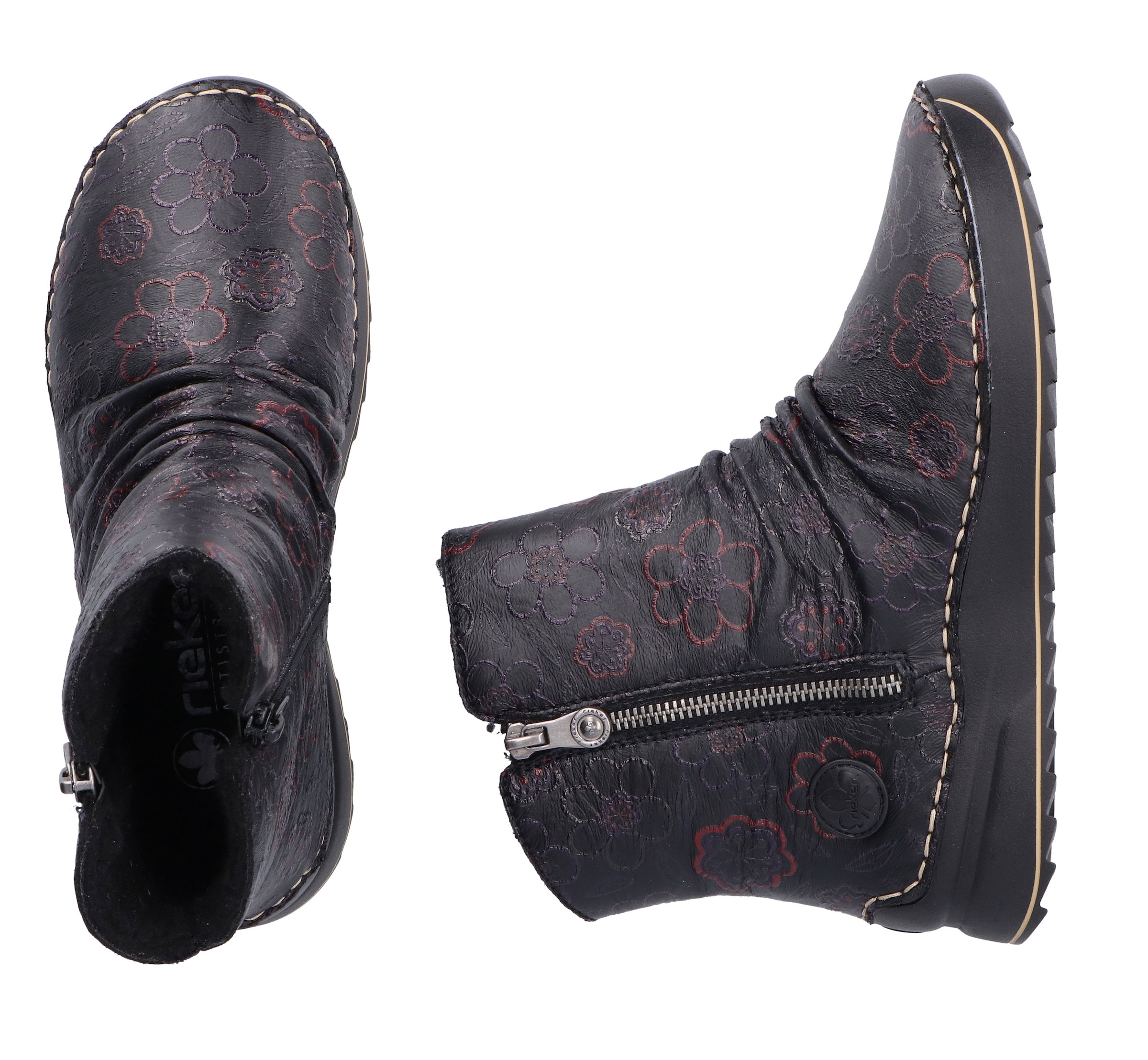 Rieker Winterboots, Plateaustiefelette, Print-Boots mit Außenreißverschluss