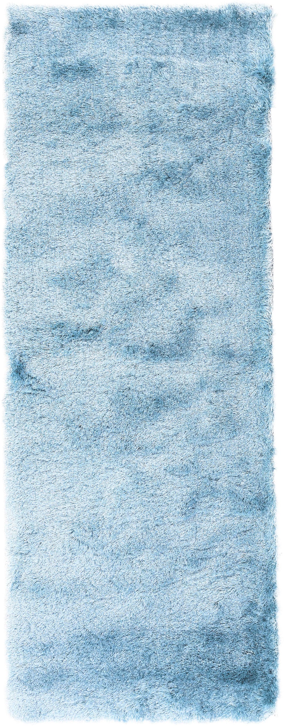 Hochflor-Teppich CARPETFINE "Breeze", blau (hellblau), B:80cm H:45mm L:350cm, Polyester, Teppiche, besonders weich mit leichtem Glanz Garn, Wohnzimmer