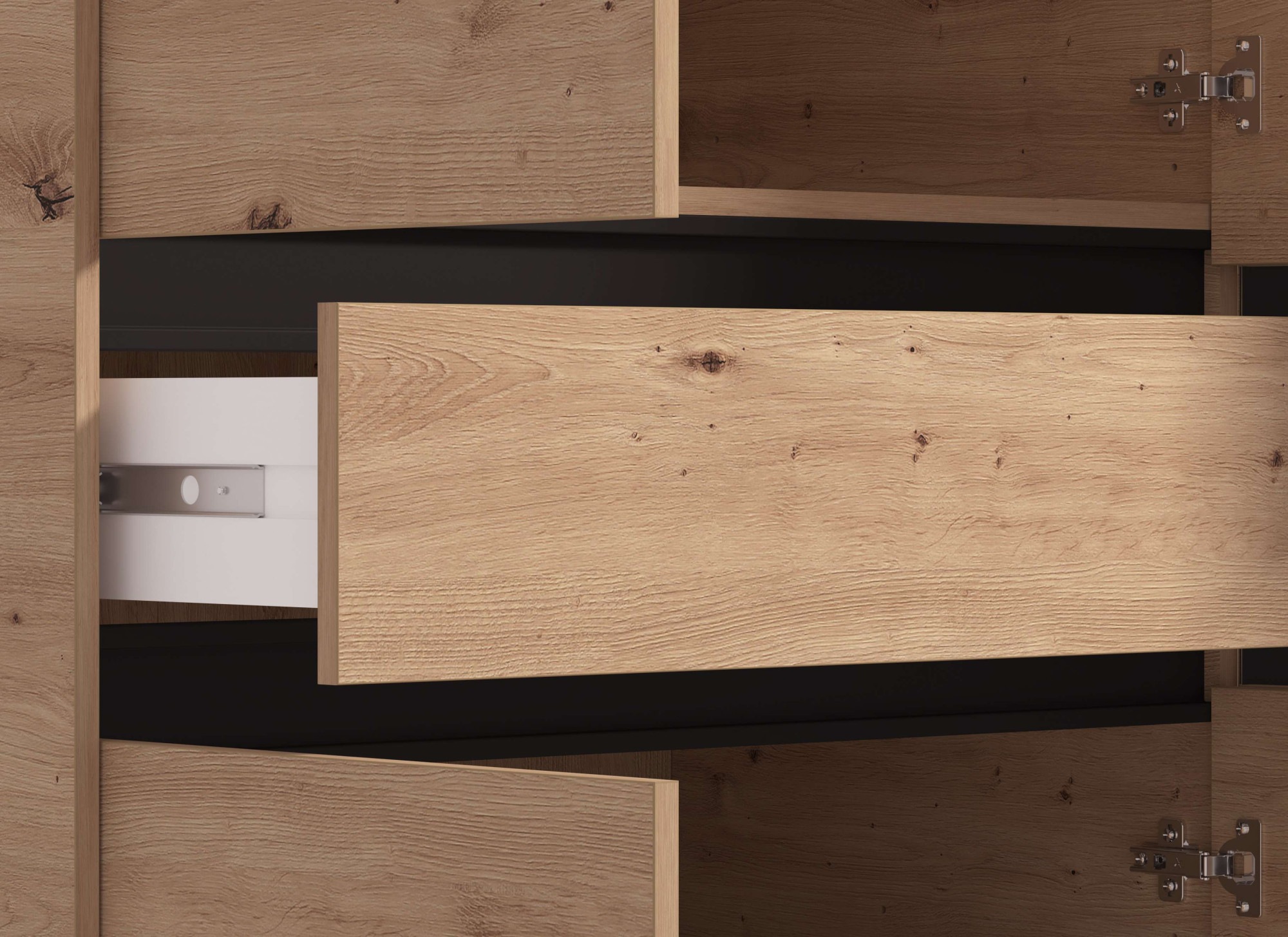 INOSIGN Kleiderschrank »Corbett, grifflose Optik, FSC-zertifziert, Made in Europe«, (138 oder 182,5cm breit, 211cm hoch und 54,5cm tief), mit Spiegel, 1 Schublade und Innenausstattung