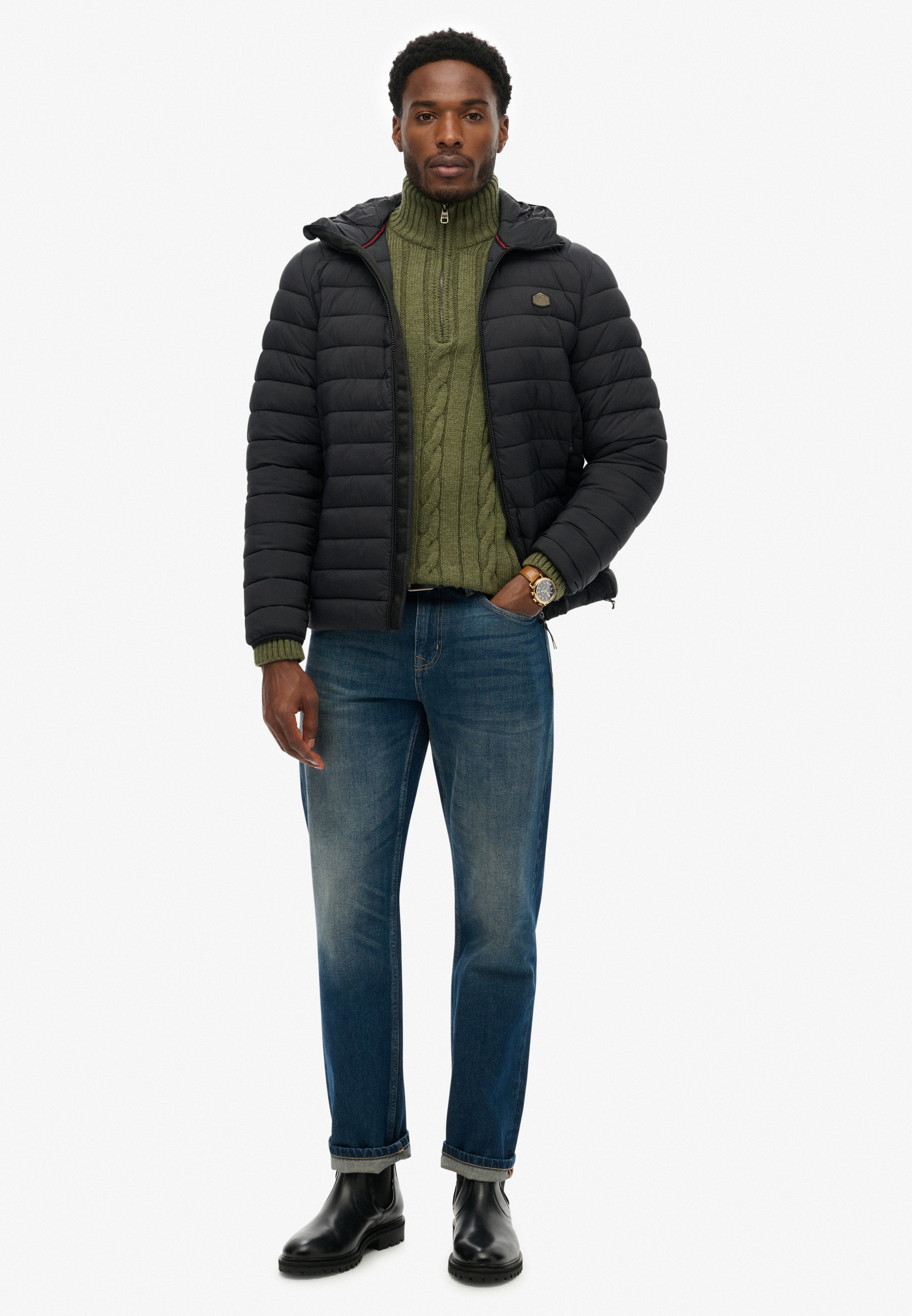 Superdry Steppjacke »Hooded Fuji Lite Jacket« mit Kapuze slim fit Form, mit Kapuze